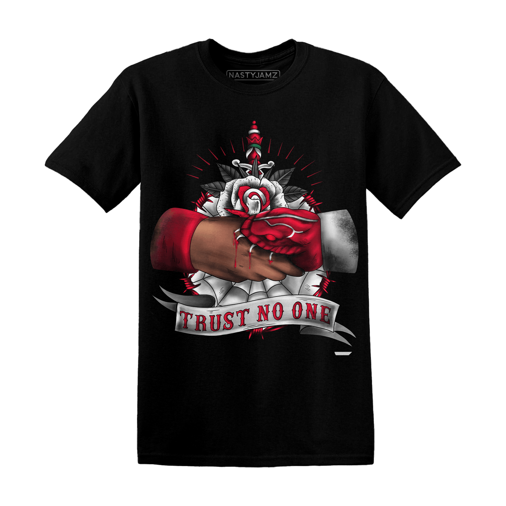 Retro Red Taxi 12s T Shirt Match Trust No One Old School - NastyJamz