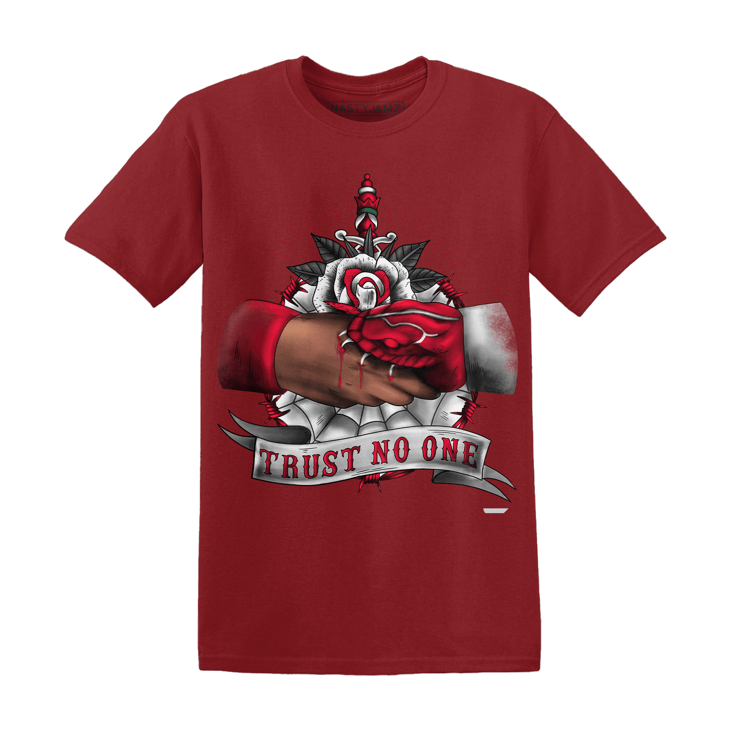 Retro Red Taxi 12s T Shirt Match Trust No One Old School - NastyJamz