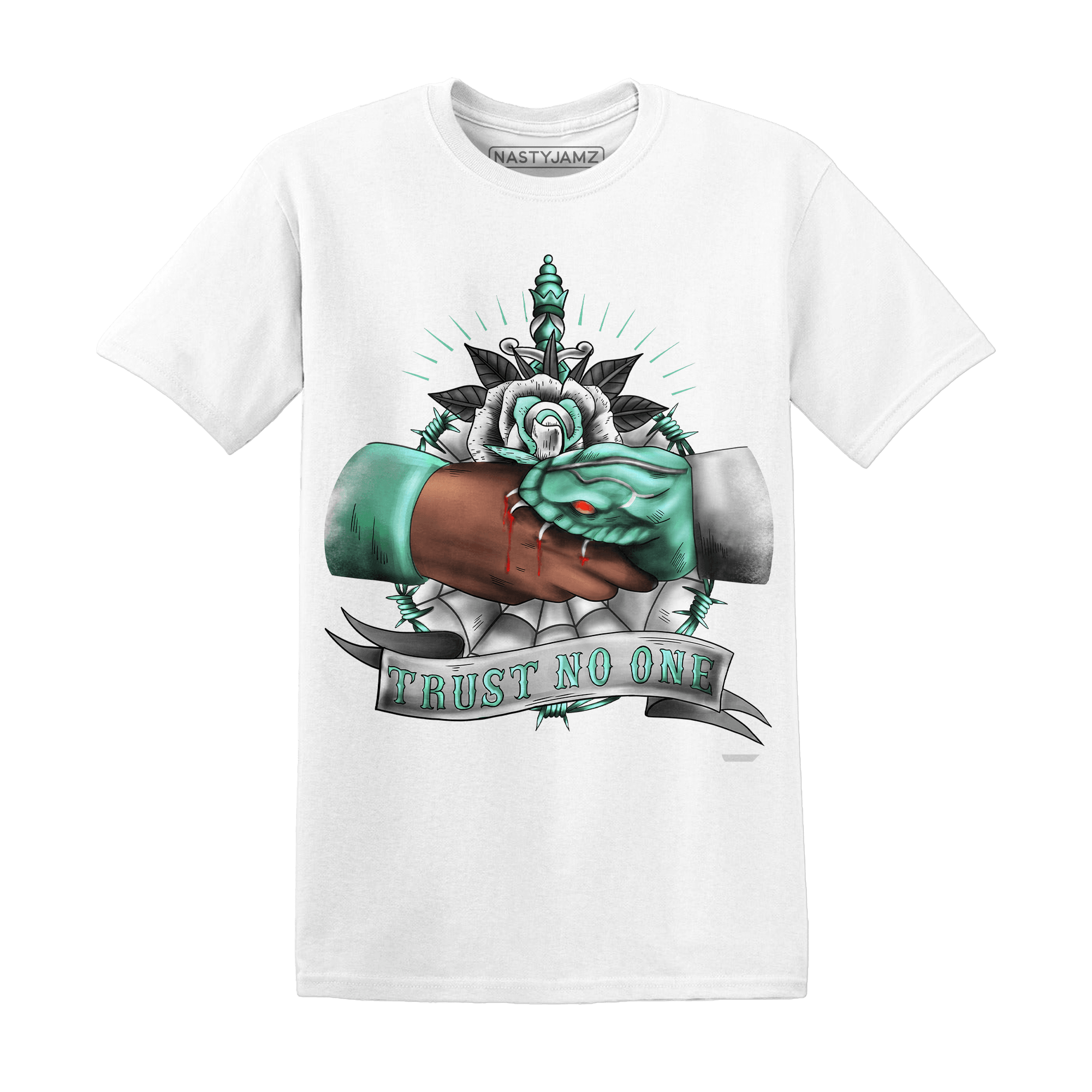 High OG Green Glow 1s T Shirt Match Trust No One Old School - NastyJamz