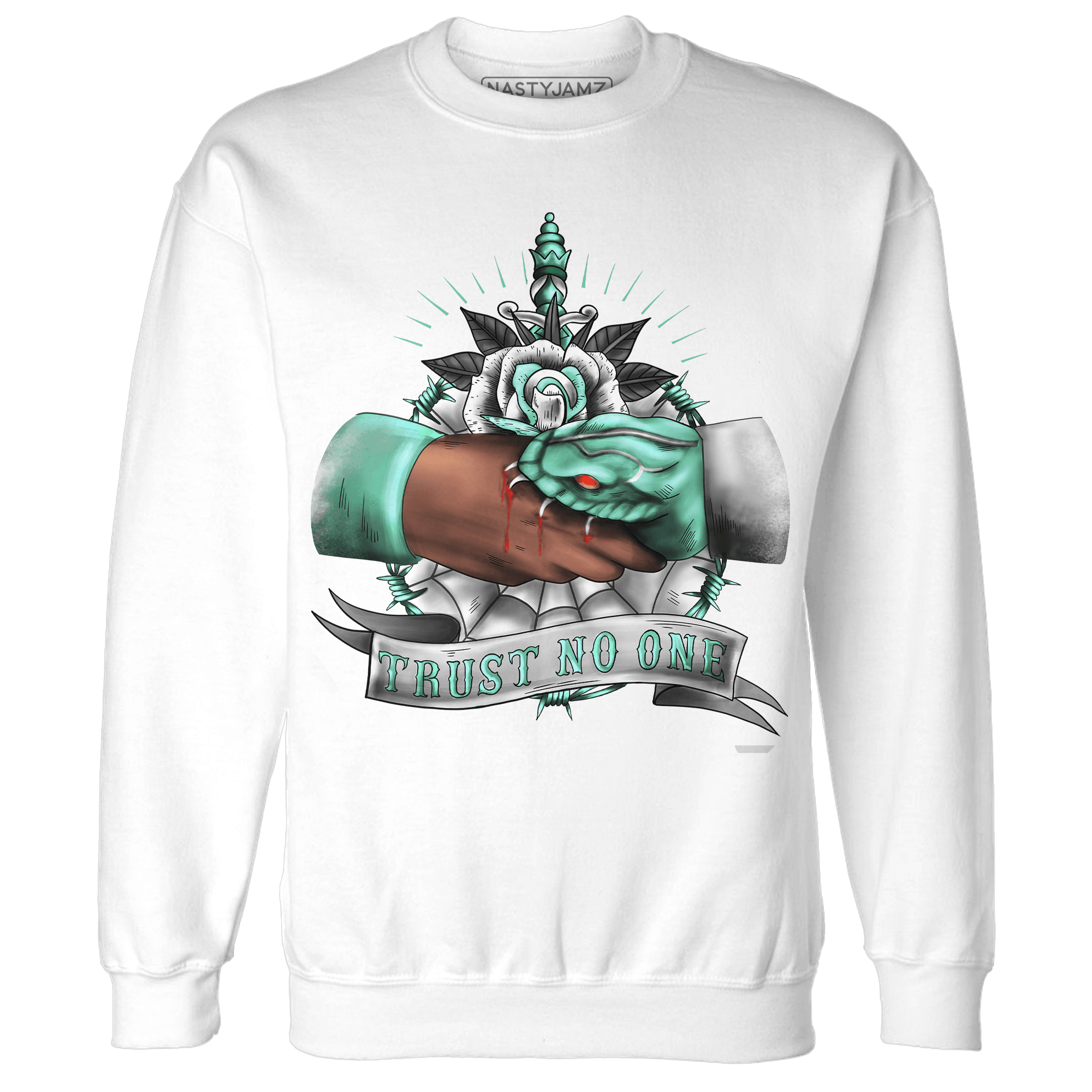 High OG Green Glow 1s Sweatshirt Match Trust No One Old School - NastyJamz