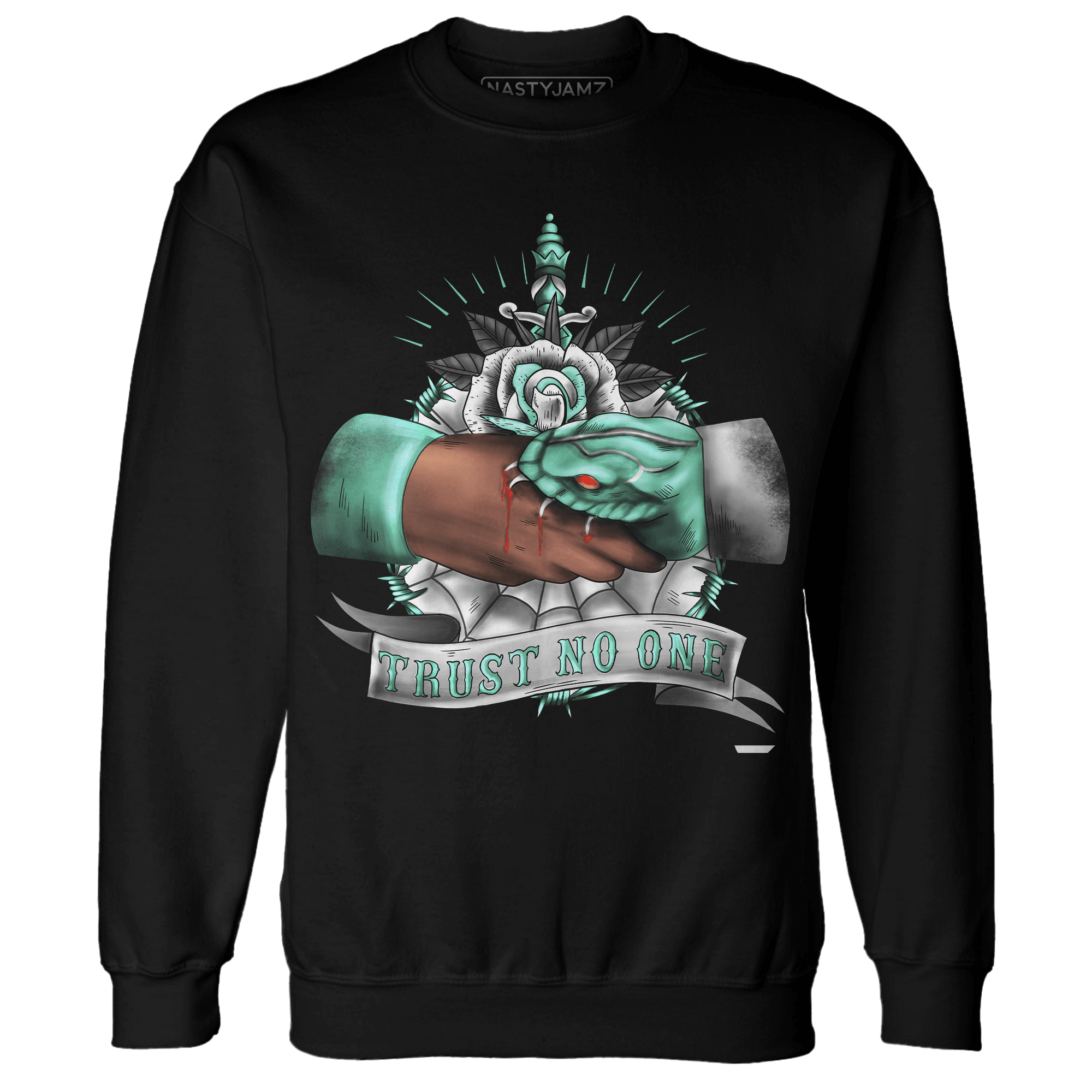 High OG Green Glow 1s Sweatshirt Match Trust No One Old School - NastyJamz