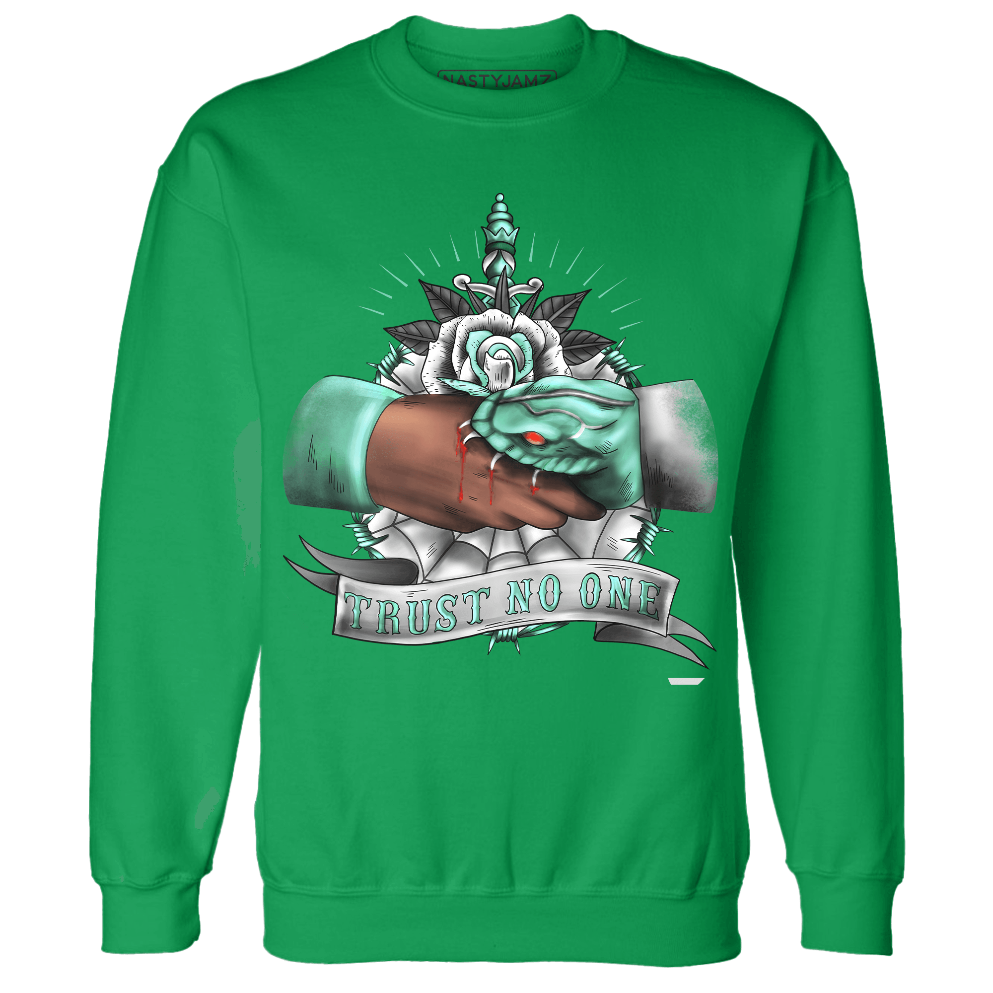 High OG Green Glow 1s Sweatshirt Match Trust No One Old School - NastyJamz