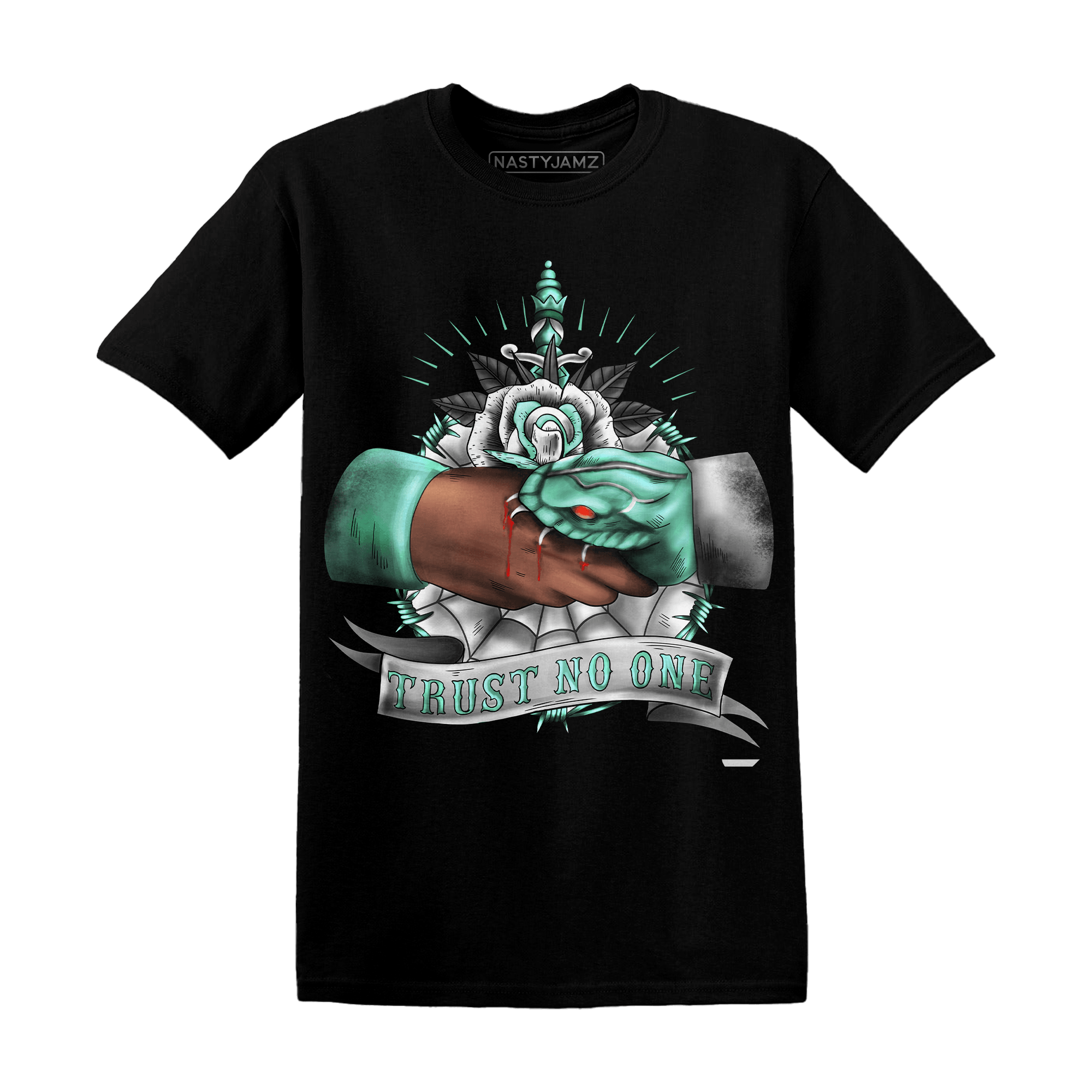 High OG Green Glow 1s T Shirt Match Trust No One Old School - NastyJamz