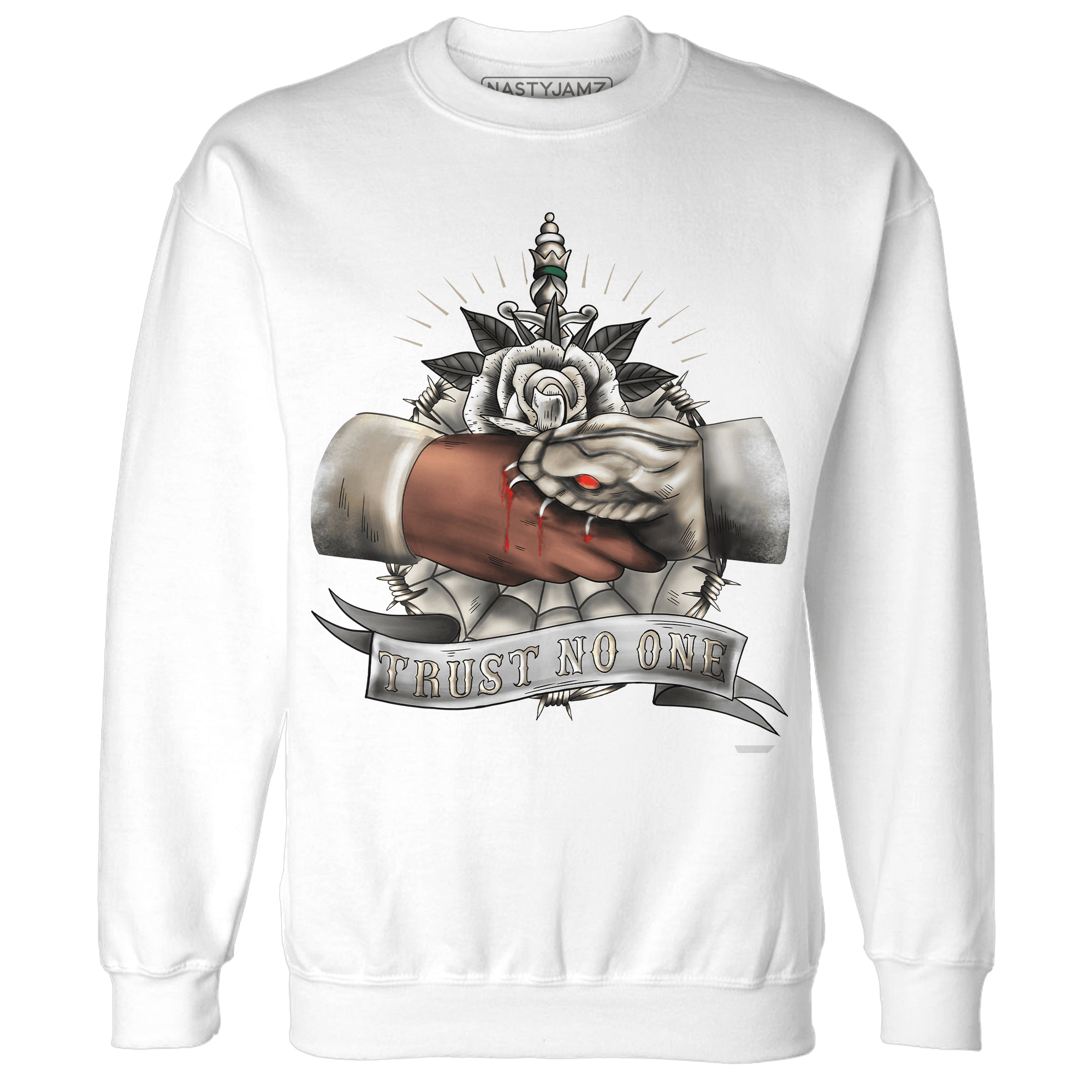Latte 1s Sweatshirt Match Trust No One Old School - NastyJamz