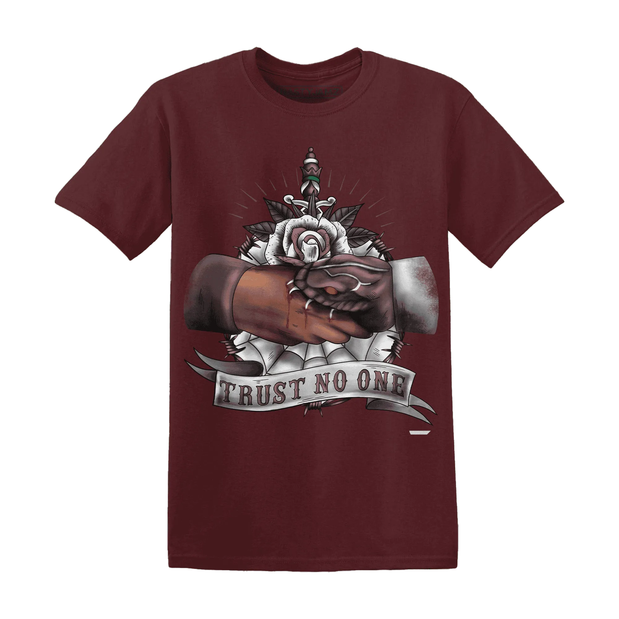 NastyJamz-Burgundy-Crush-3s-T-Shirt-Match-Trust-No-One-Old-School