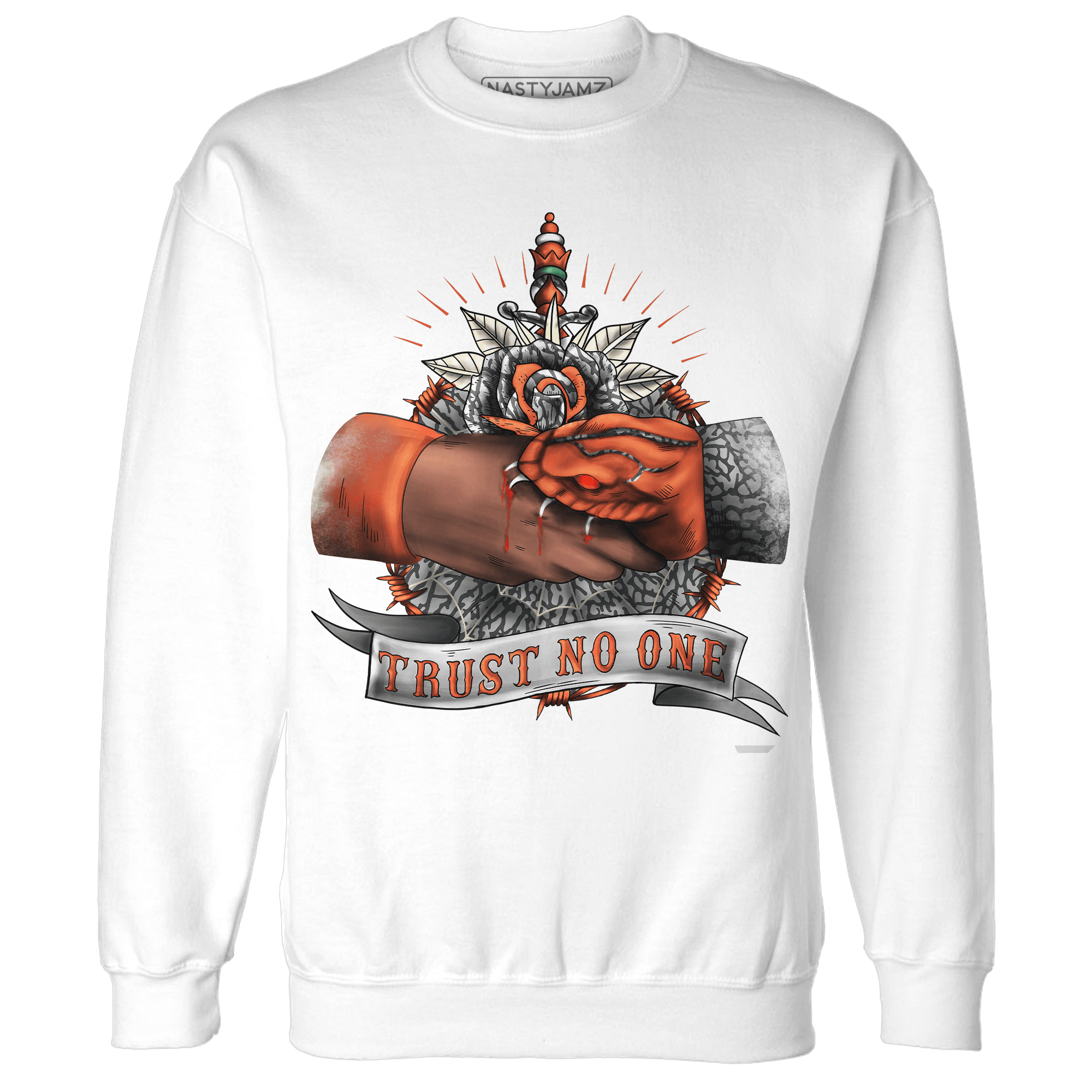 Georgia Peach 3s Sweatshirt Match Trust No One Old School - NastyJamz
