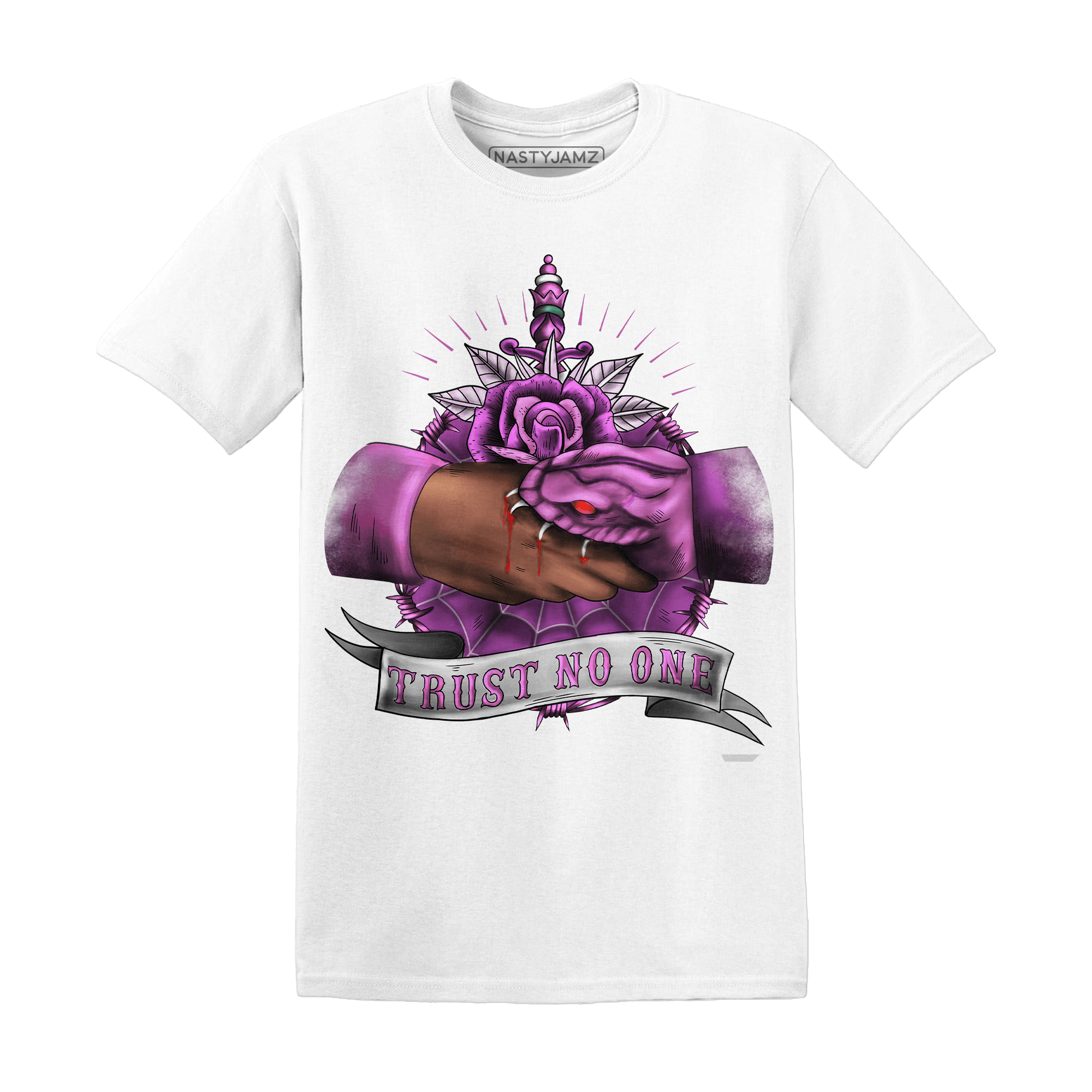 GS Hyper Violet 4s T Shirt Match Trust No One Old School - NastyJamz