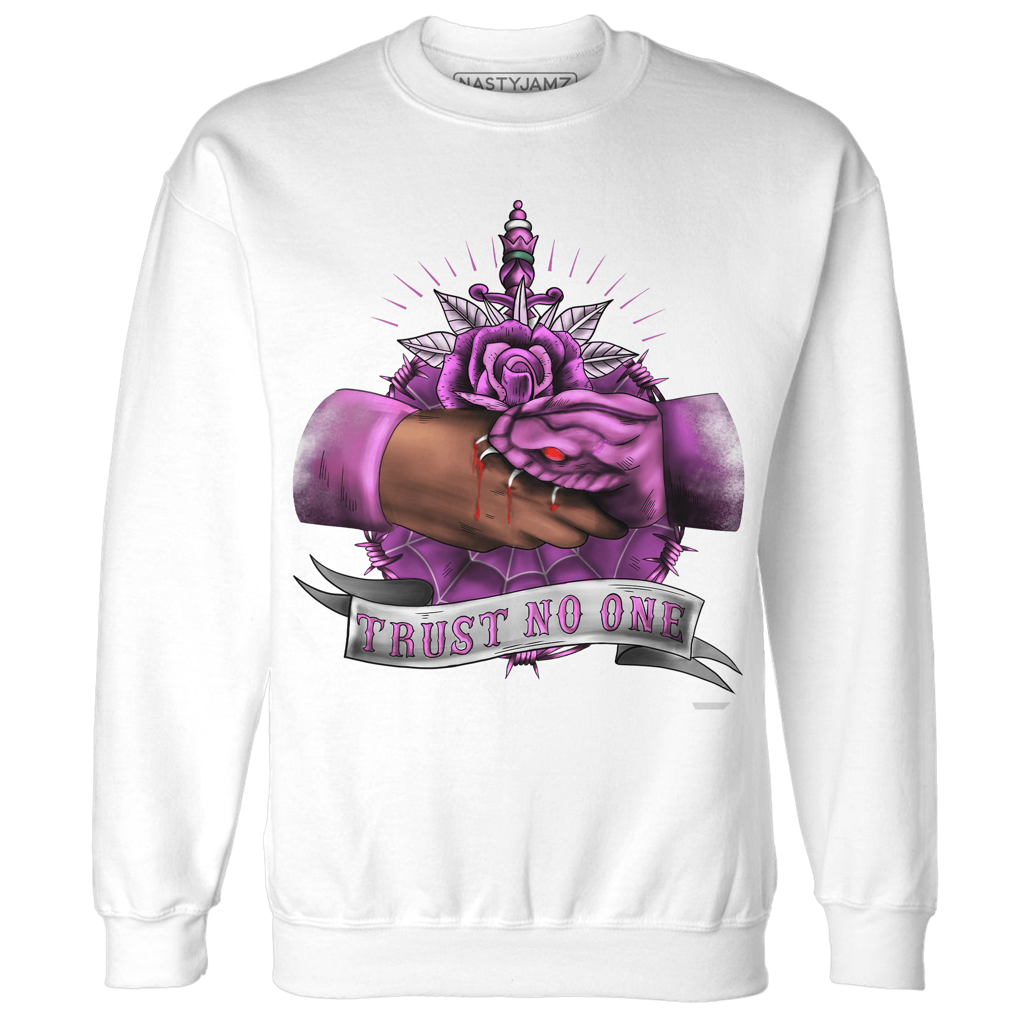 GS Hyper Violet 4s Sweatshirt Match Trust No One Old School - NastyJamz