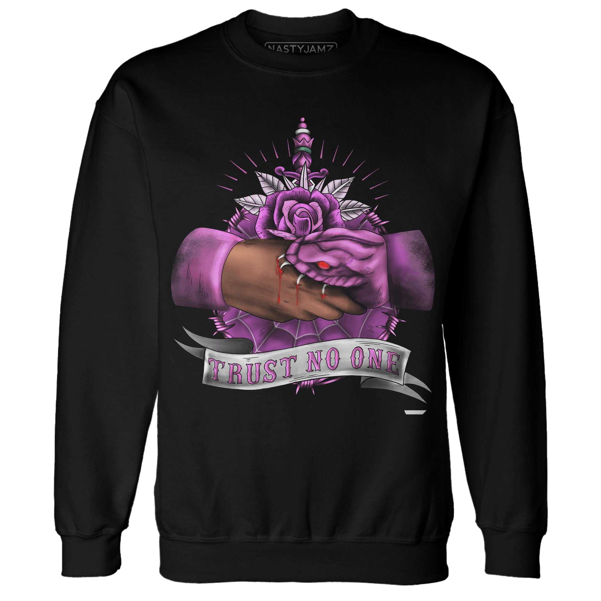 GS Hyper Violet 4s Sweatshirt Match Trust No One Old School - NastyJamz