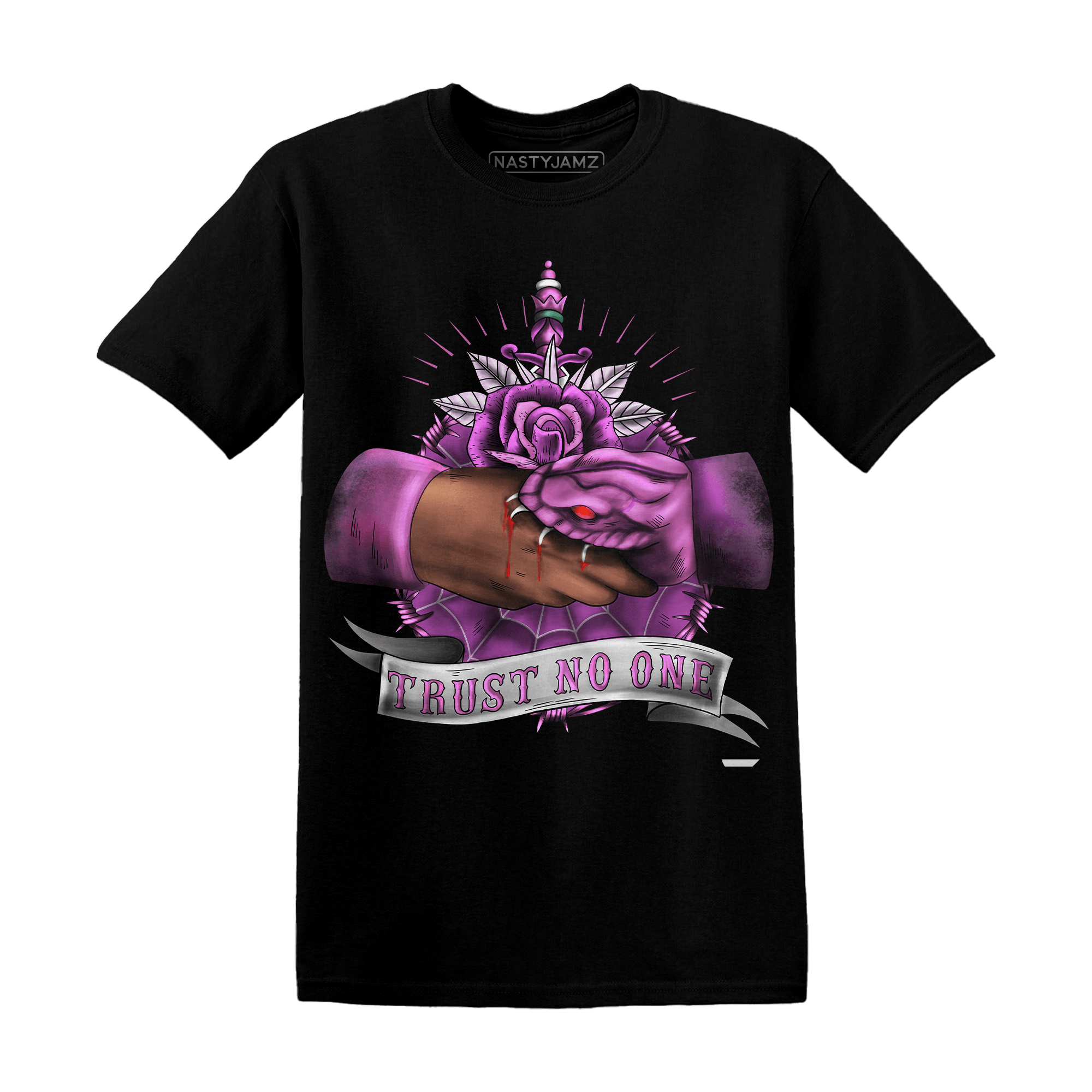 GS Hyper Violet 4s T Shirt Match Trust No One Old School - NastyJamz