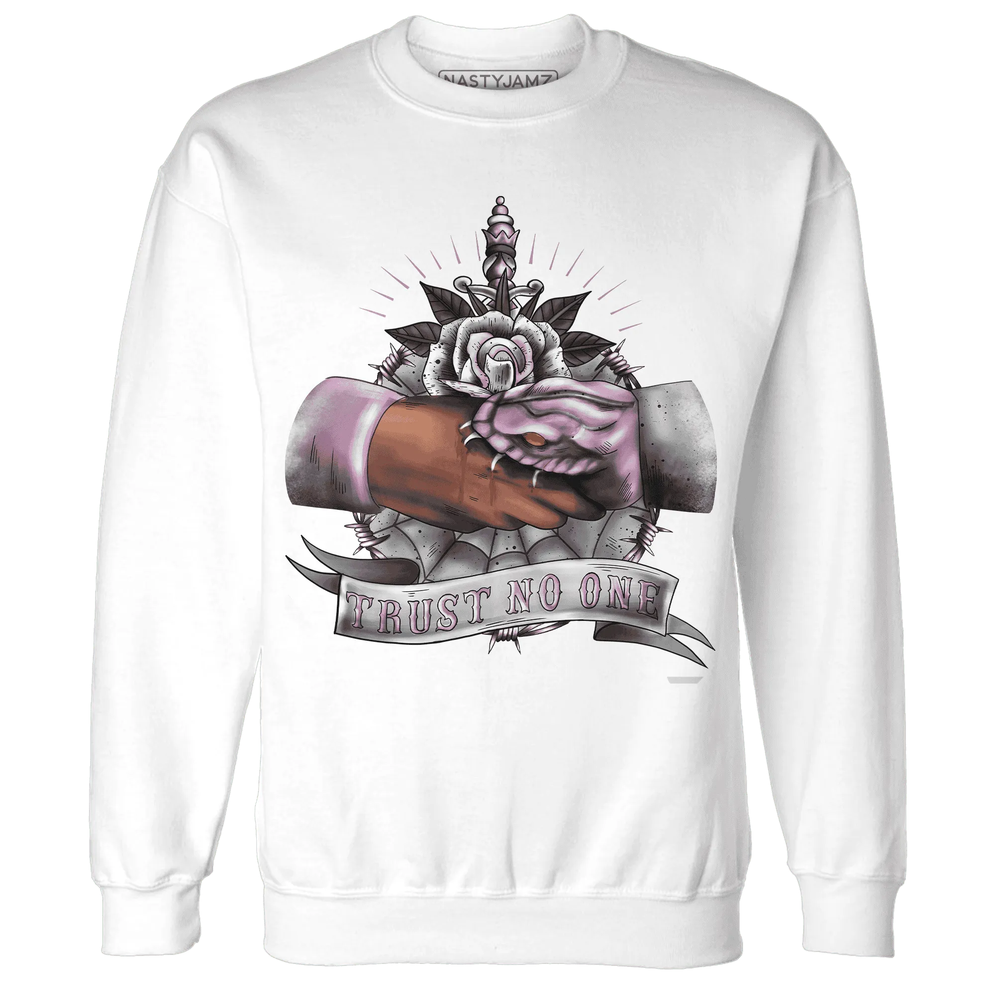 Orchid-Neutral-Grey-Black-White-4s-NastyJamz-Sweatshirt-Match-Trust-No-One-Old-School