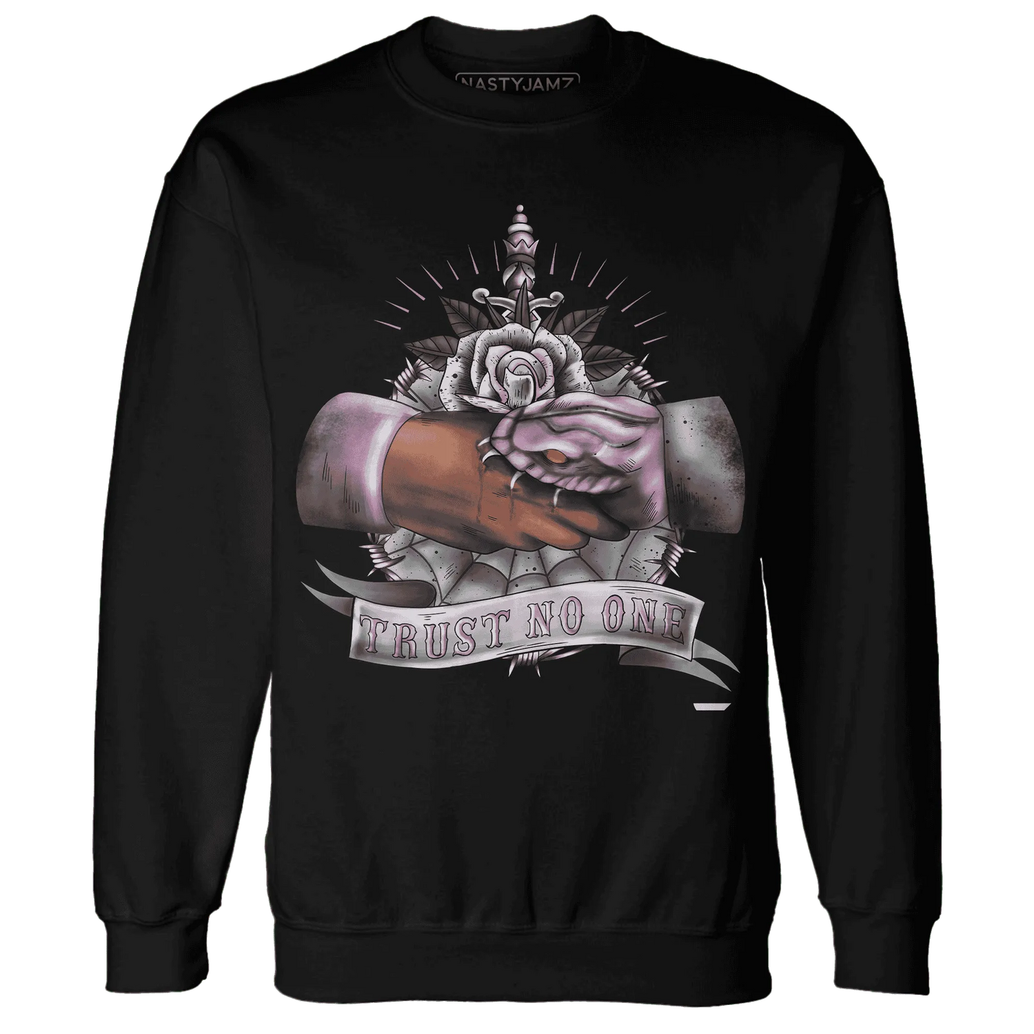 Orchid-Neutral-Grey-Black-White-4s-NastyJamz-Sweatshirt-Match-Trust-No-One-Old-School