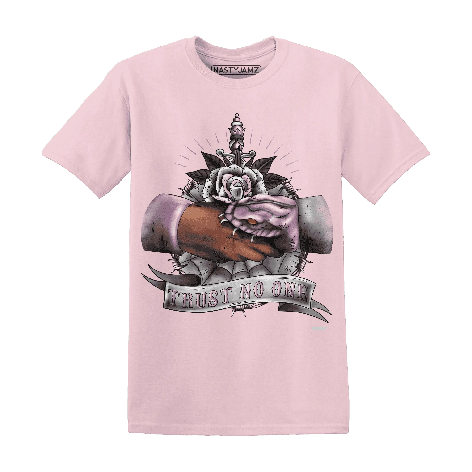 Orchid-Neutral-Grey-Black-White-4s-NastyJamz-T-Shirt-Match-Trust-No-One-Old-School