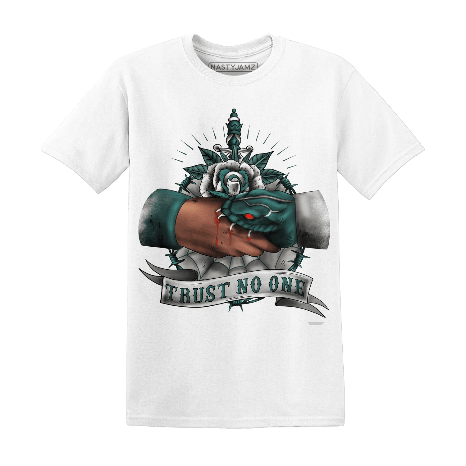Oxidized Green 4s T Shirt Match Trust No One Old School - NastyJamz