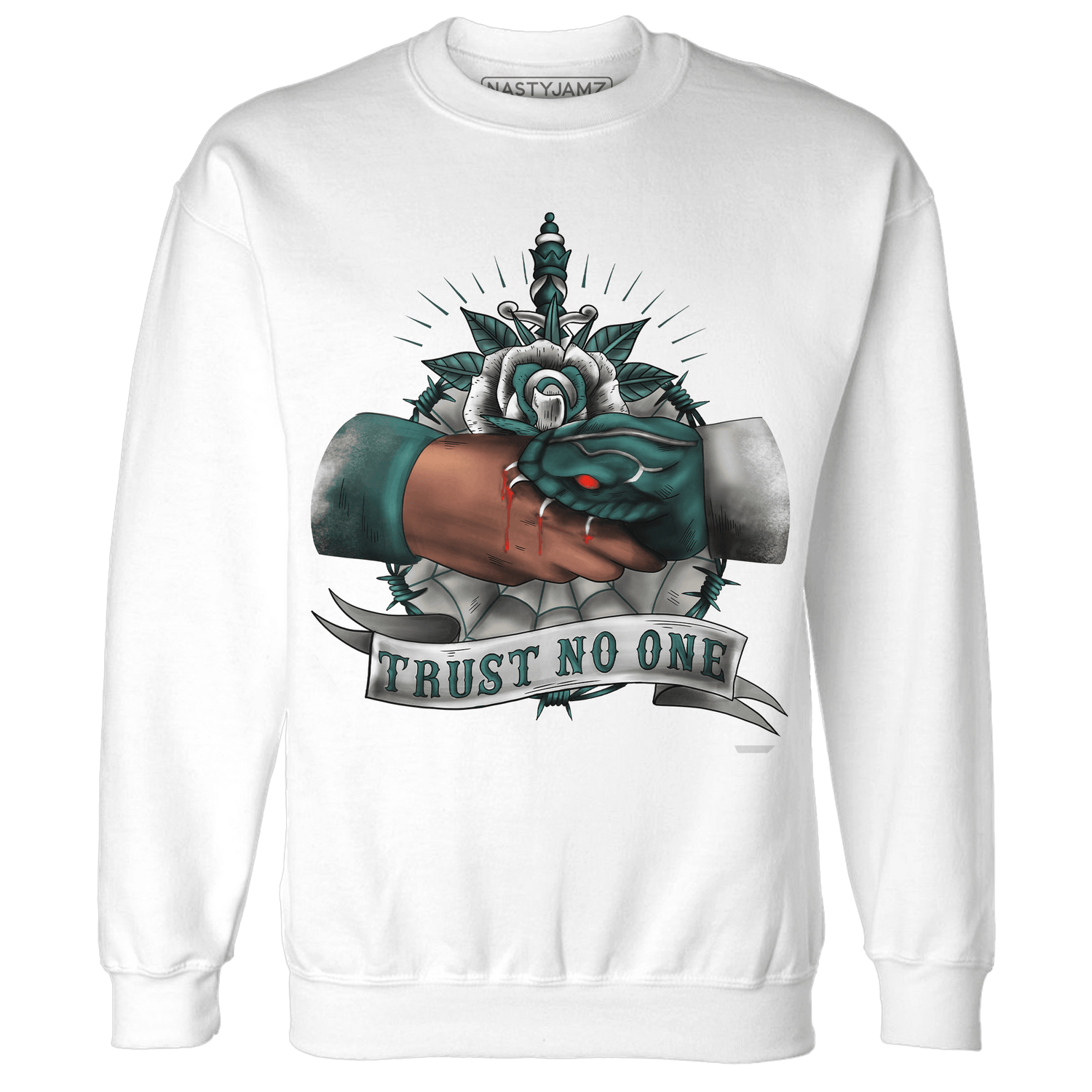 Oxidized Green 4s Sweatshirt Match Trust No One Old School - NastyJamz