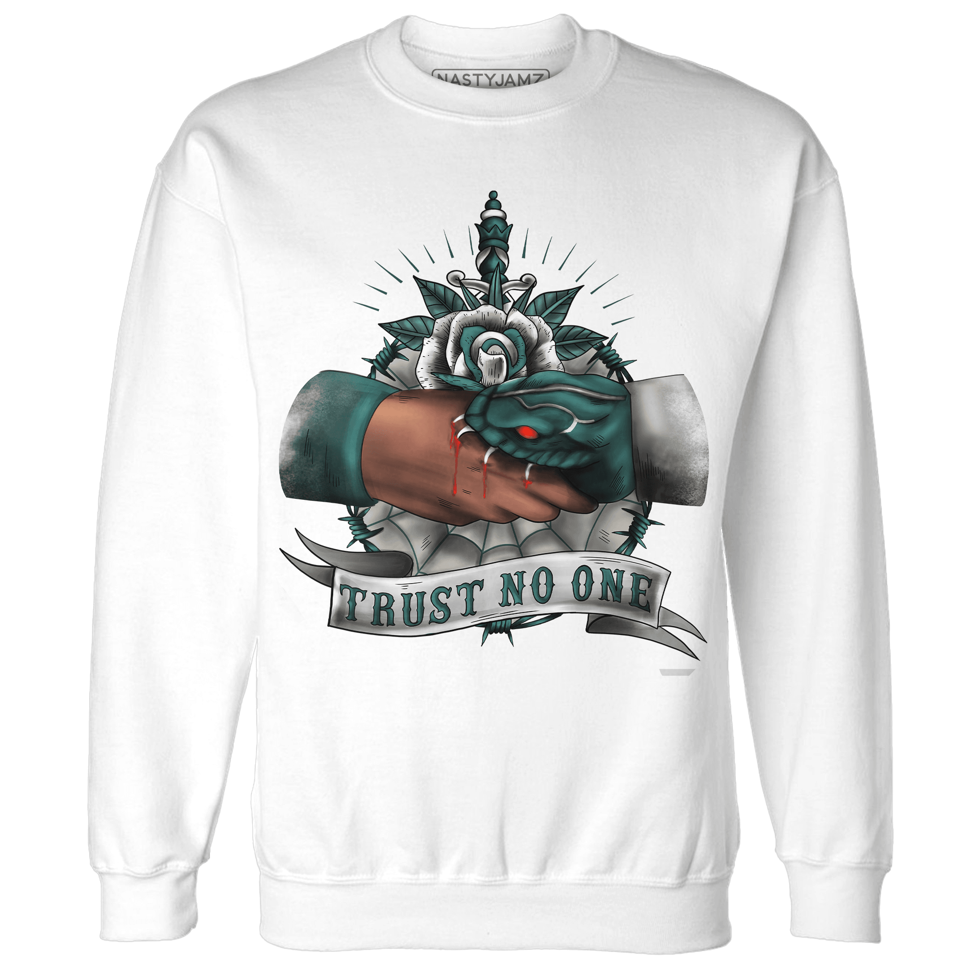 Oxidized Green 4s Sweatshirt Match Trust No One Old School - NastyJamz