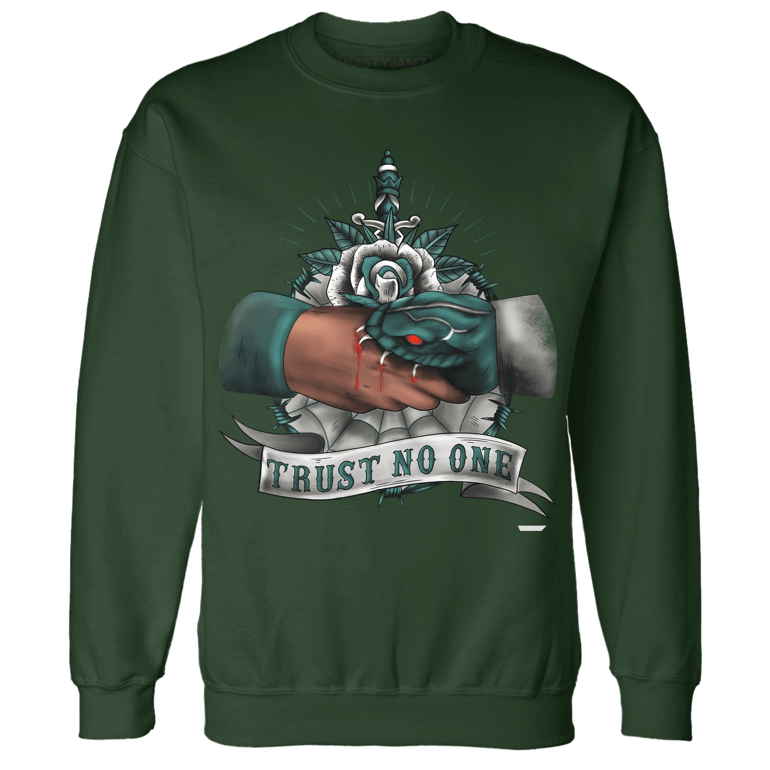 Oxidized Green 4s Sweatshirt Match Trust No One Old School - NastyJamz