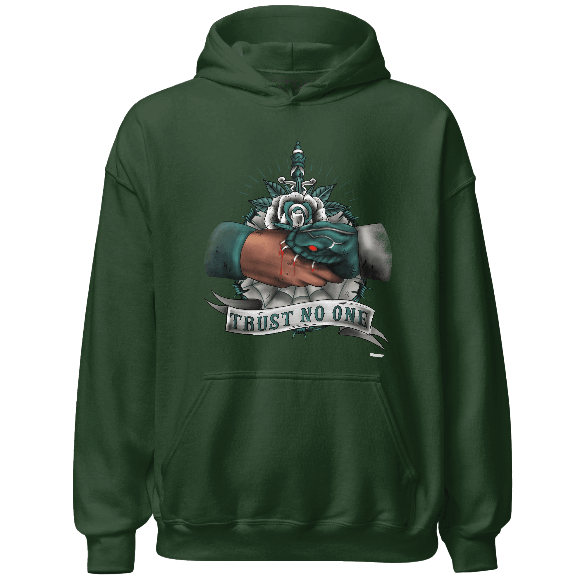 Oxidized Green 4s Hoodie Match Trust No One Old School - NastyJamz