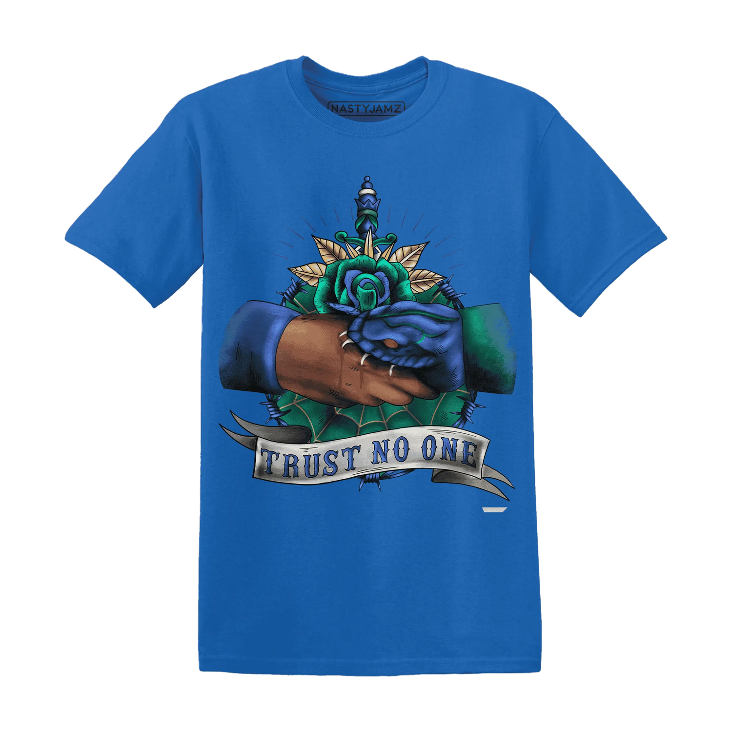 Dunk-Hyper-Royal-Malachite-NastyJamz-T-Shirt-Match-Trust-No-One-Old-School