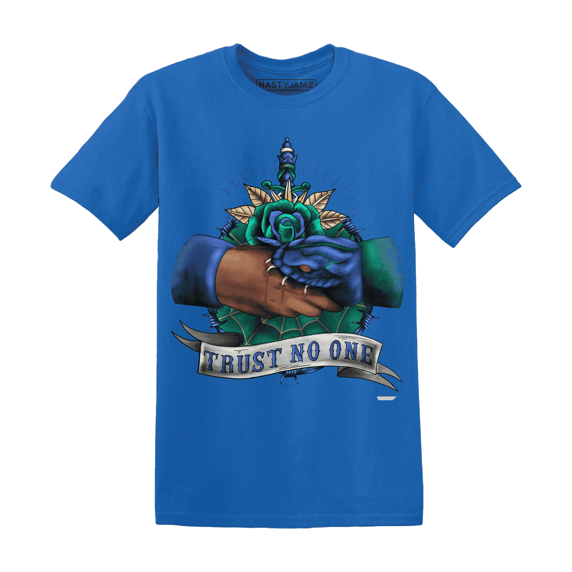 Dunk-Hyper-Royal-Malachite-NastyJamz-T-Shirt-Match-Trust-No-One-Old-School