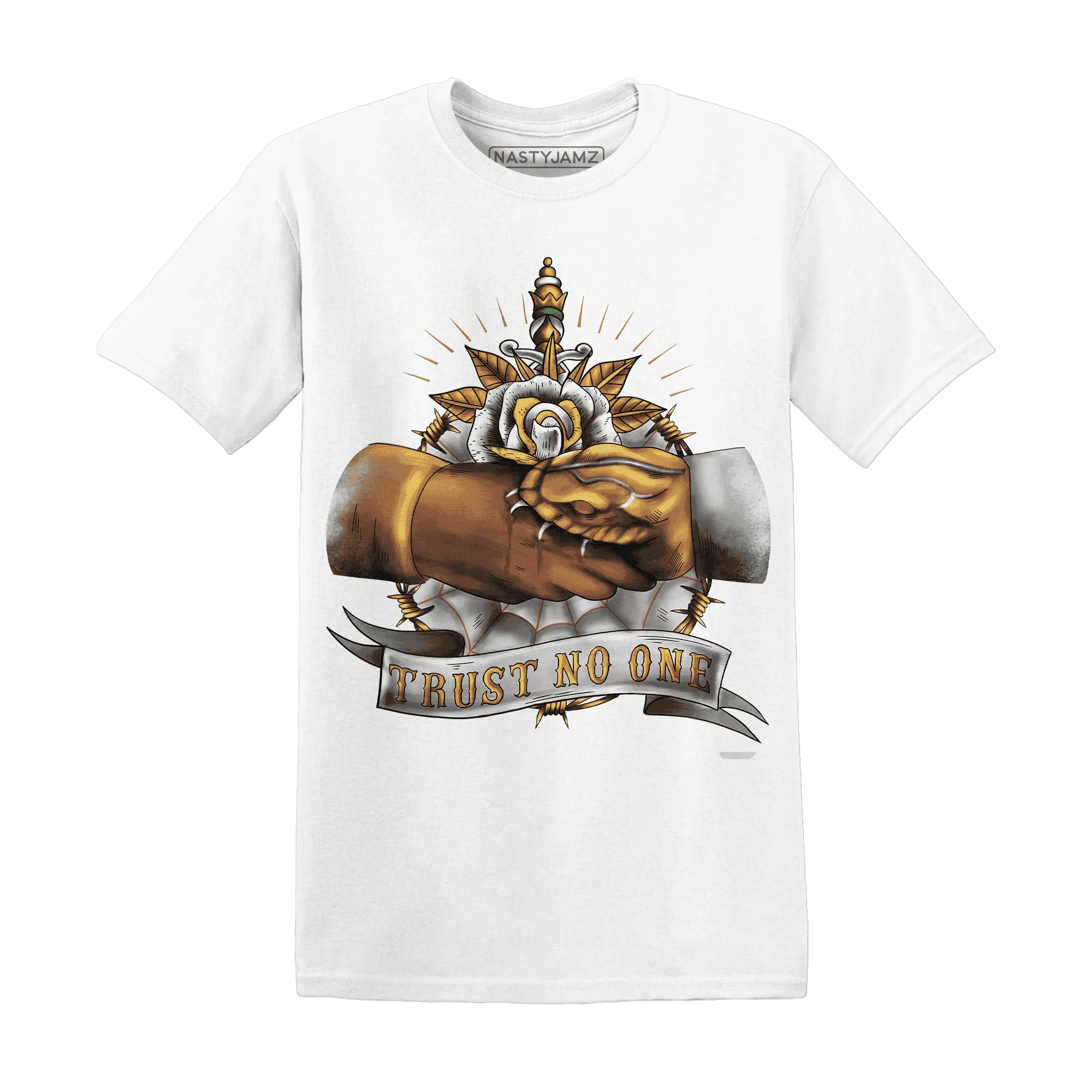 Dunk-Low-Retro-Wheat-Orange-NastyJamz-T-Shirt-Match-Trust-No-One-Old-School