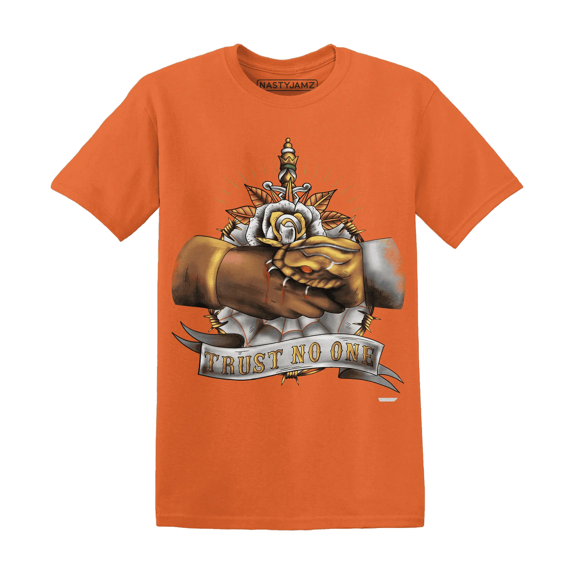 Dunk-Low-Retro-Wheat-Orange-NastyJamz-T-Shirt-Match-Trust-No-One-Old-School