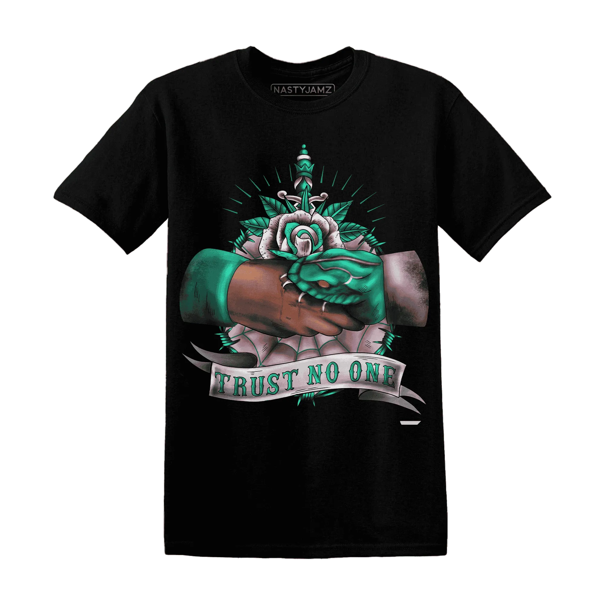 NastyJamz-Dunk-Pink-Malachite-Medium-Soft-Low-Sail-T-Shirt-Match-Trust-No-One-Old-School
