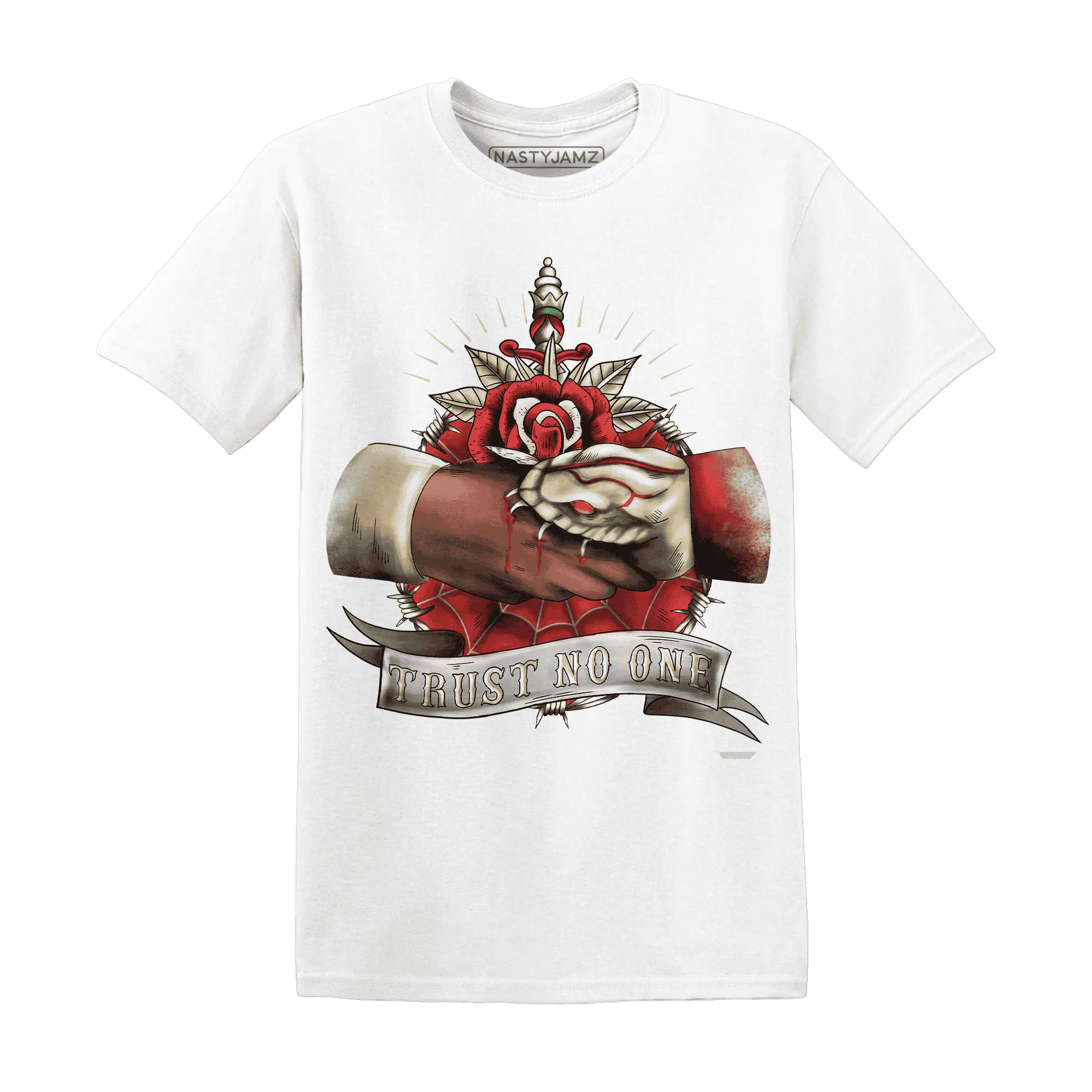 Dunk-Strawberry-Waffle-NastyJamz-T-Shirt-Match-Trust-No-One-Old-School