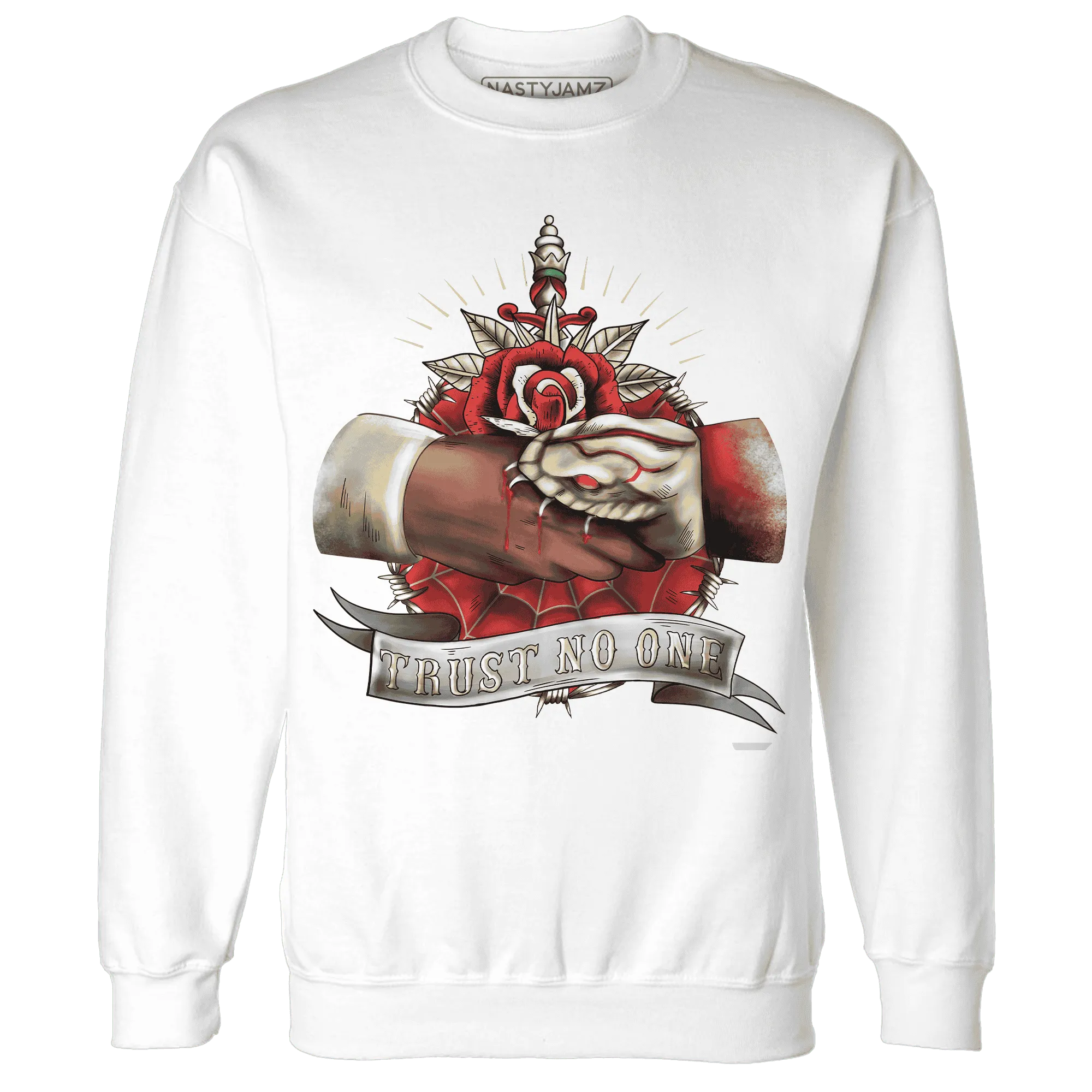 Dunk-Strawberry-Waffle-NastyJamz-Sweatshirt-Match-Trust-No-One-Old-School