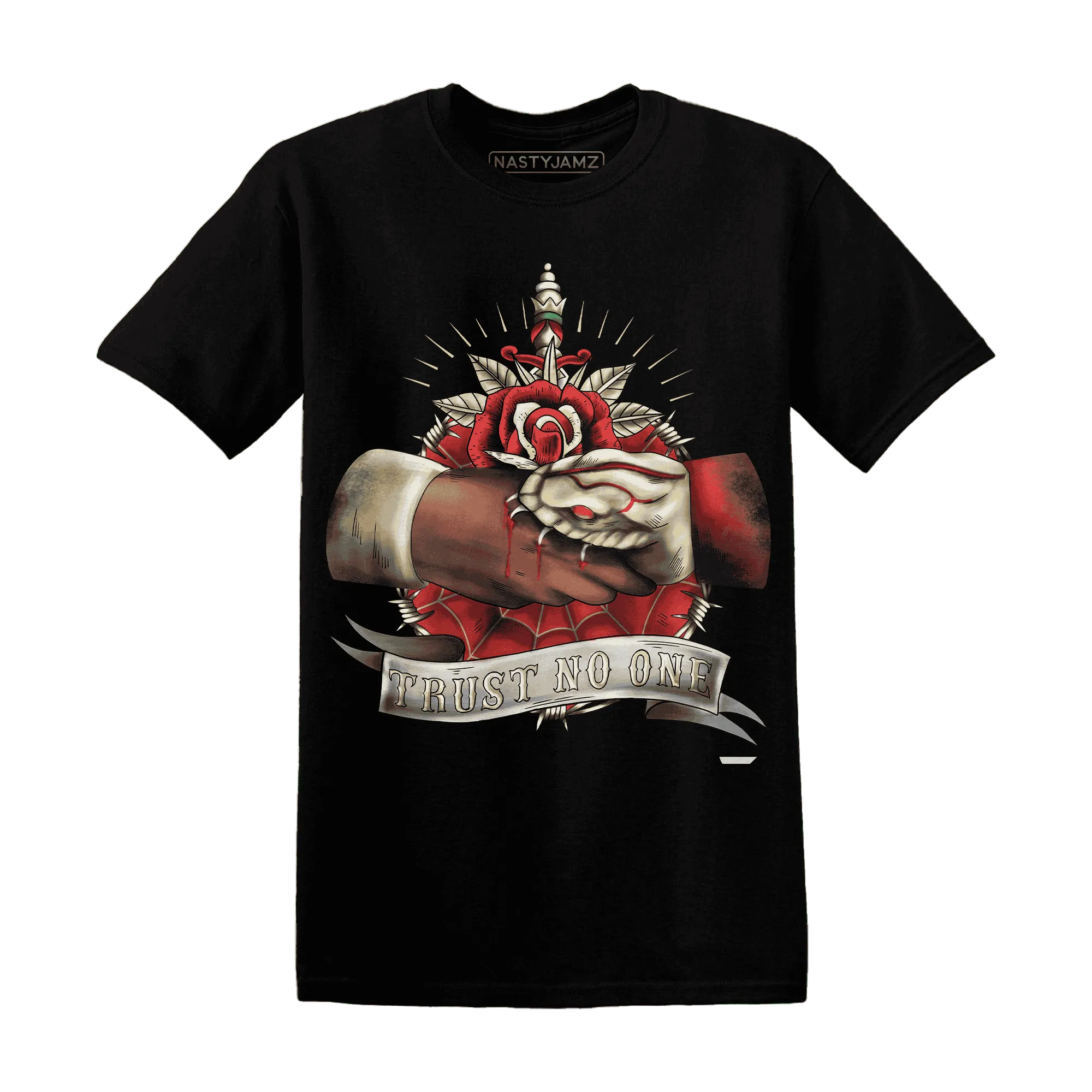 Dunk-Strawberry-Waffle-NastyJamz-T-Shirt-Match-Trust-No-One-Old-School