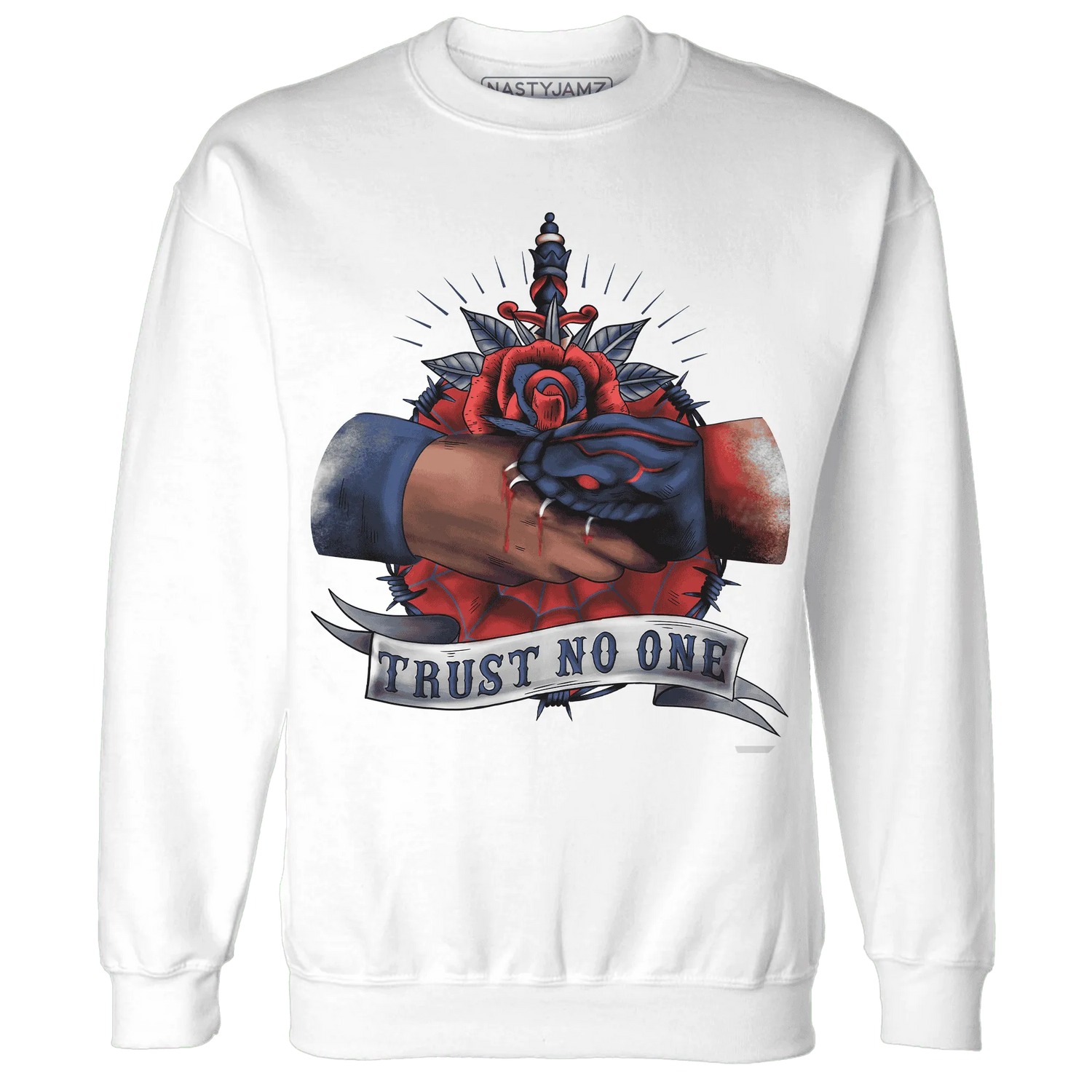 VaporMax-Air-Plus-Midnight-Navy-Gold-Black-NastyJamz-Sweatshirt-Match-Trust-No-One-Old-School