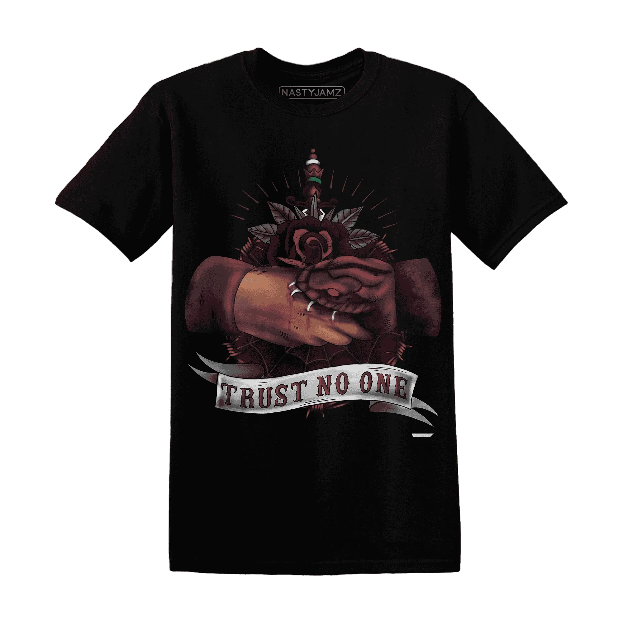 NastyJamz-VaporMax-Night-Maron-Burgundy-T-Shirt-Match-Trust-No-One-Old-School