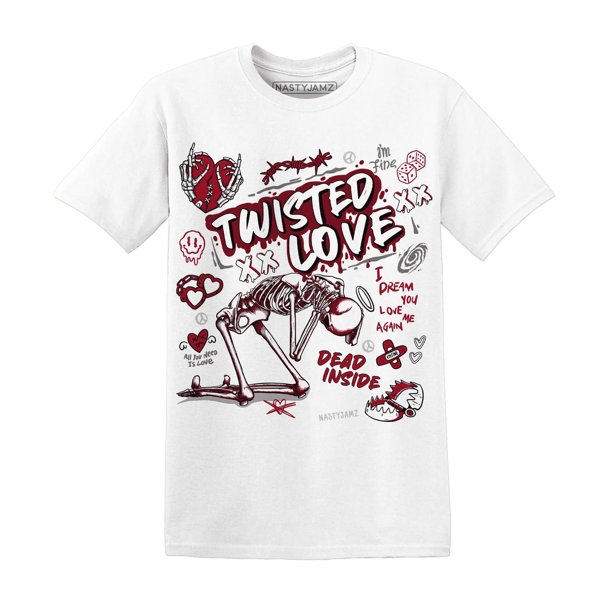 NastyJamz-Retro-Red-Taxi-12s-T-Shirt-Match-Twisted-Love