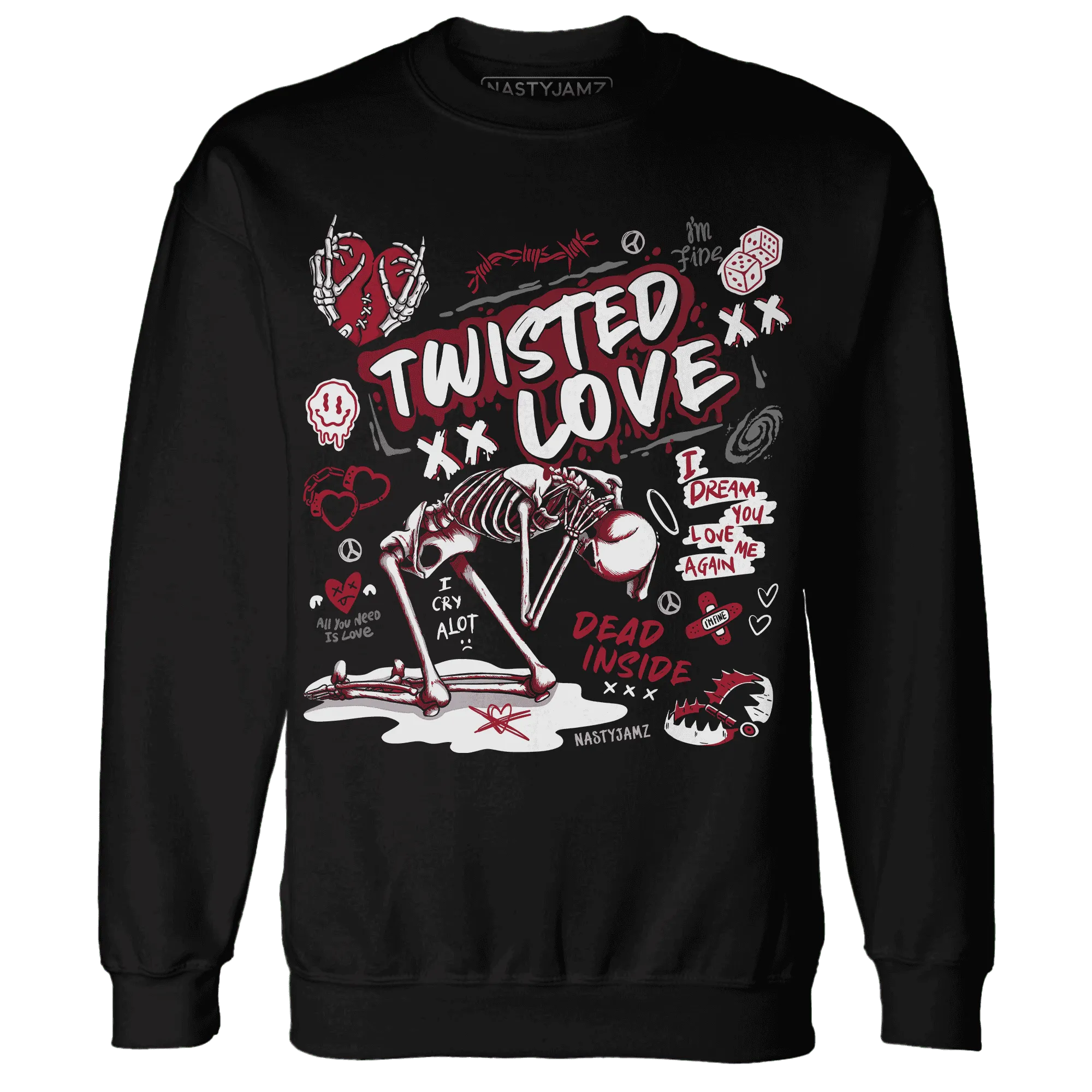 NastyJamz-Retro-Red-Taxi-12s-Sweatshirt-Match-Twisted-Love