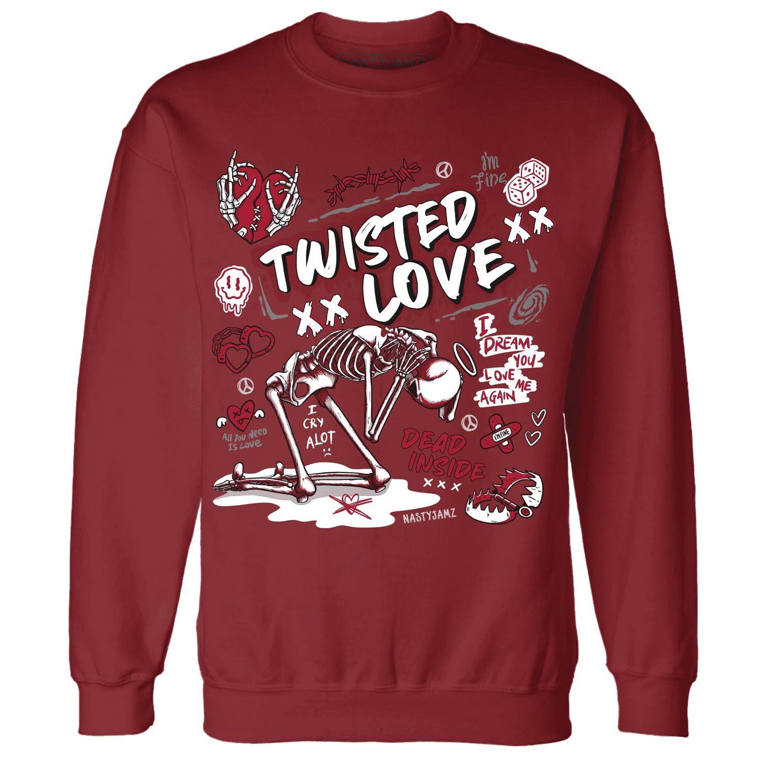 NastyJamz-Retro-Red-Taxi-12s-Sweatshirt-Match-Twisted-Love