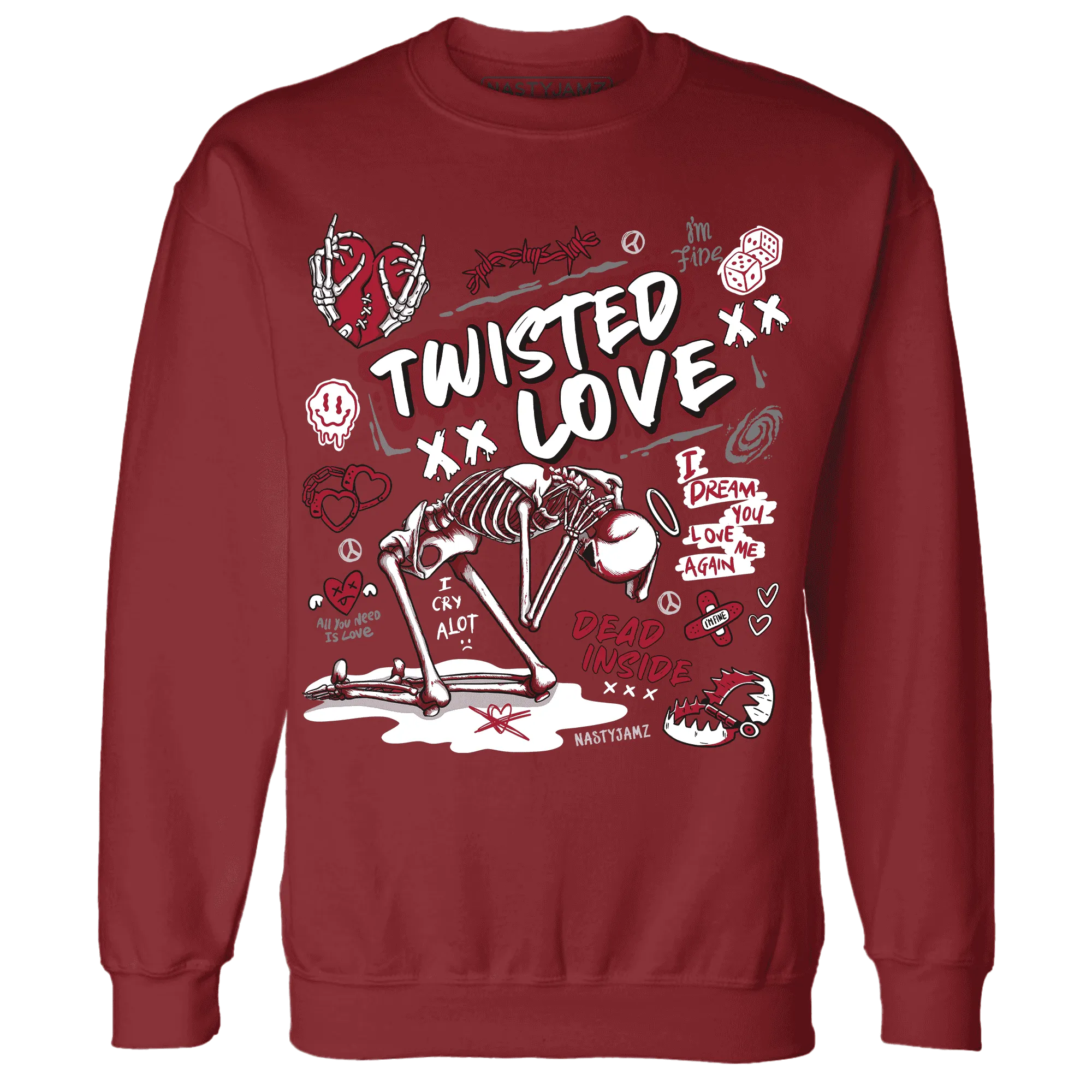 NastyJamz-Retro-Red-Taxi-12s-Sweatshirt-Match-Twisted-Love