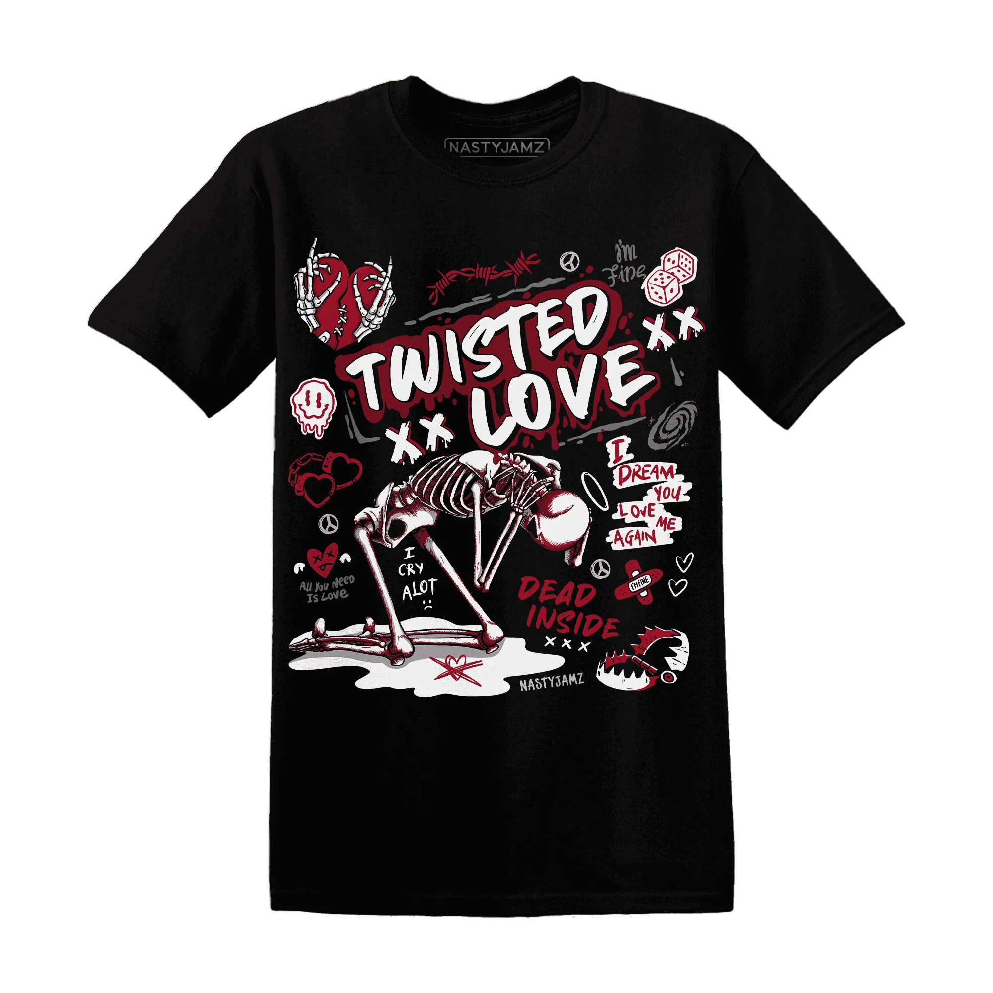 NastyJamz-Retro-Red-Taxi-12s-T-Shirt-Match-Twisted-Love