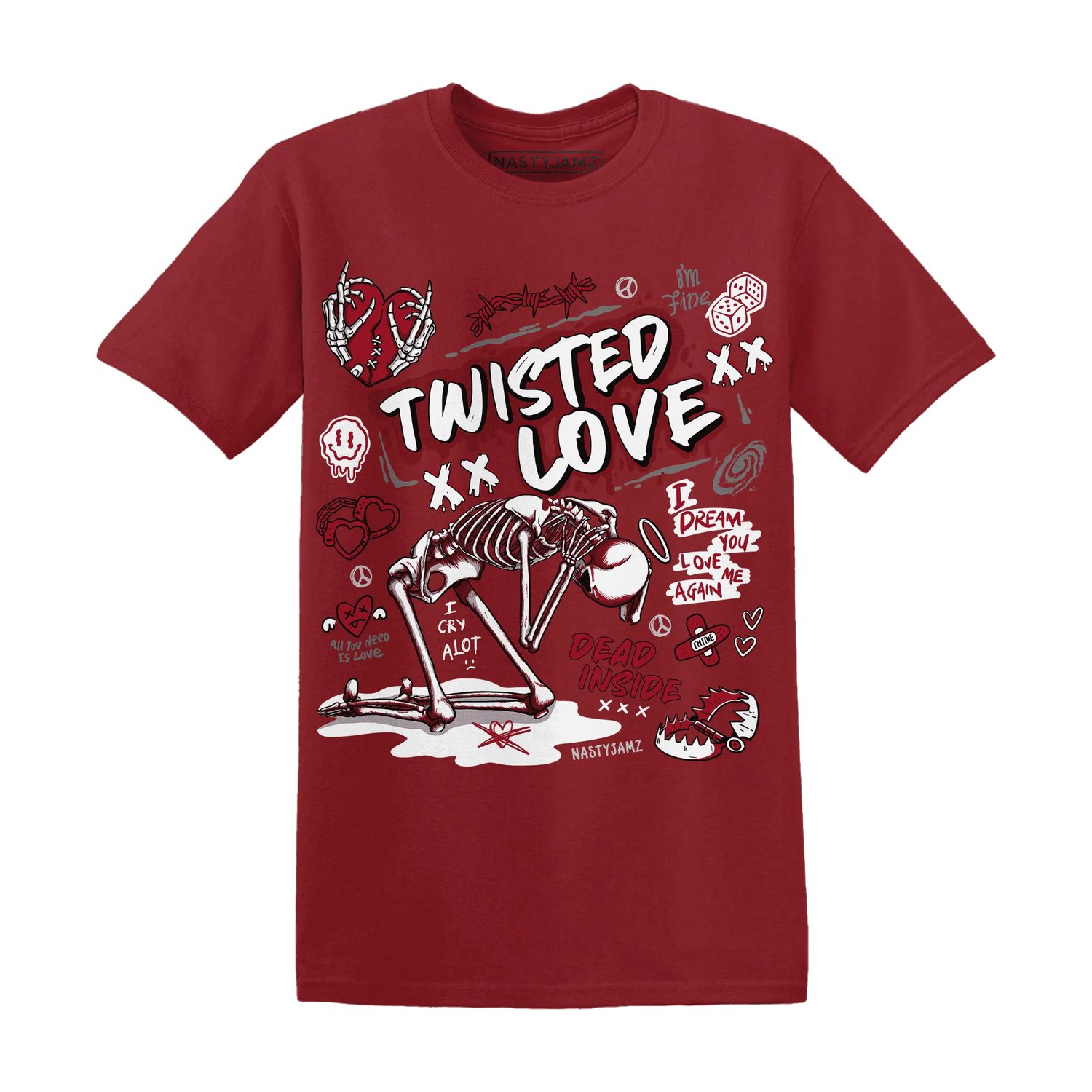 NastyJamz-Retro-Red-Taxi-12s-T-Shirt-Match-Twisted-Love