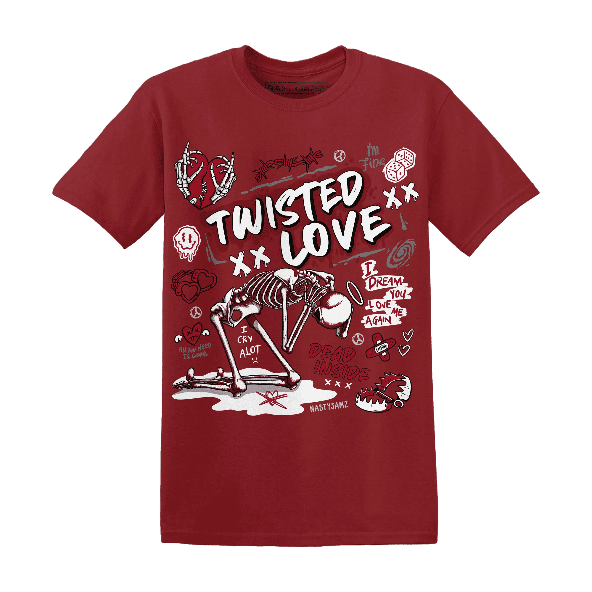NastyJamz-Retro-Red-Taxi-12s-T-Shirt-Match-Twisted-Love