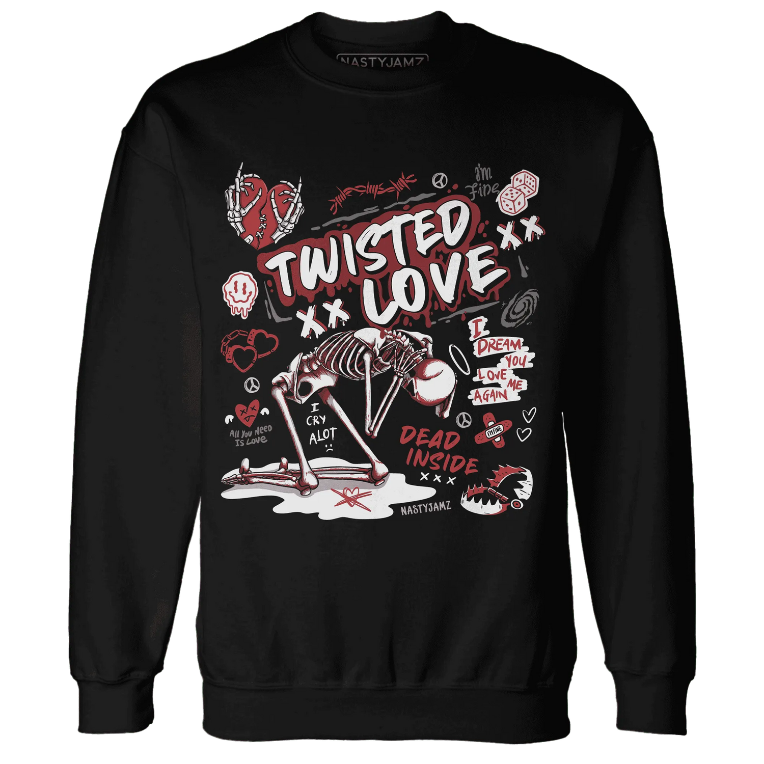 Black-Toe-Reimagined-Red-White-1s-Sweatshirt-Match-Twisted-Love