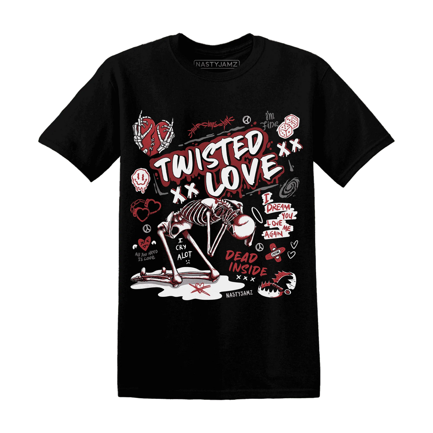 Black-Toe-Reimagined-Red-White-1s-T-Shirt-Match-Twisted-Love