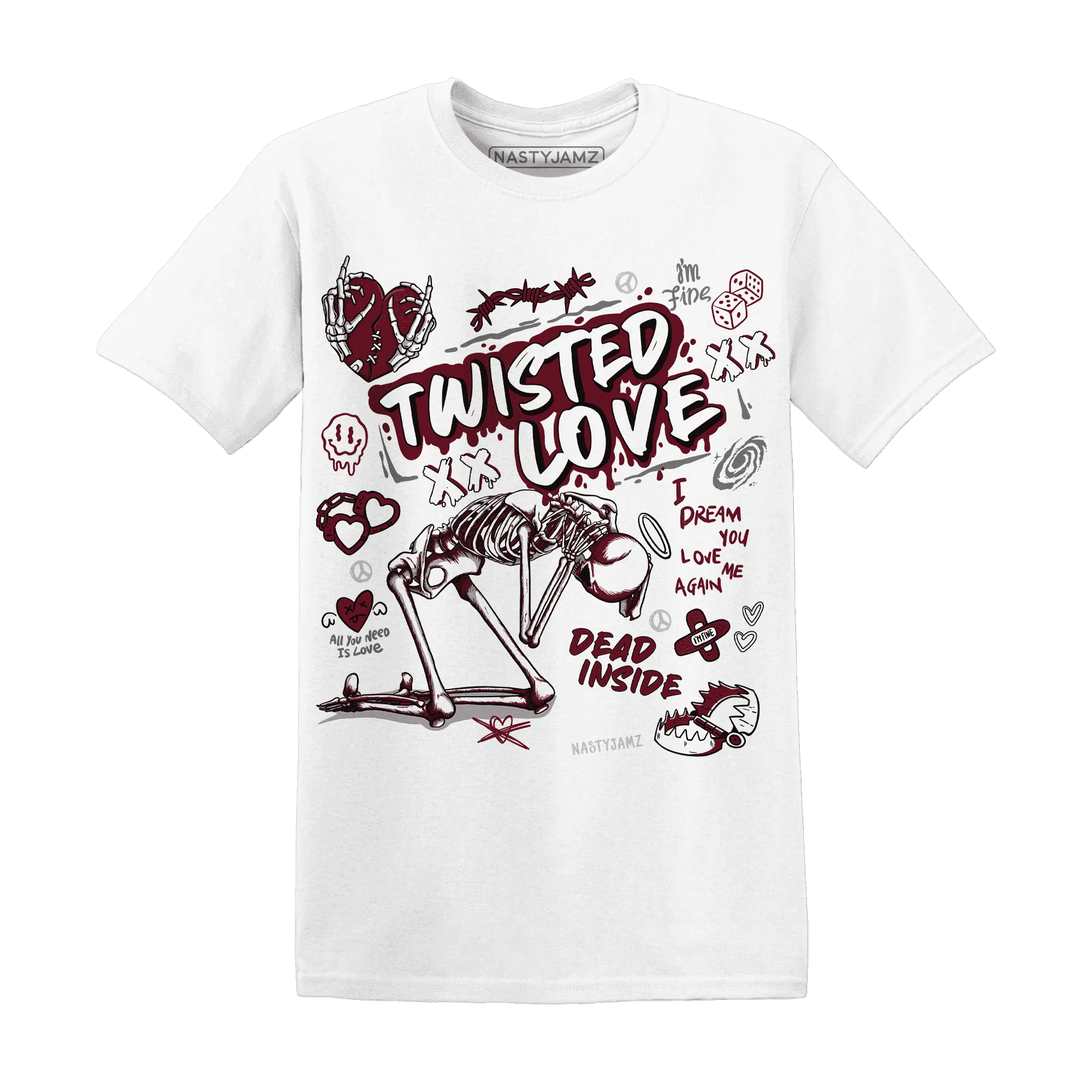 NastyJamz-High-White-Team-Red-1s-T-Shirt-Match-Twisted-Love