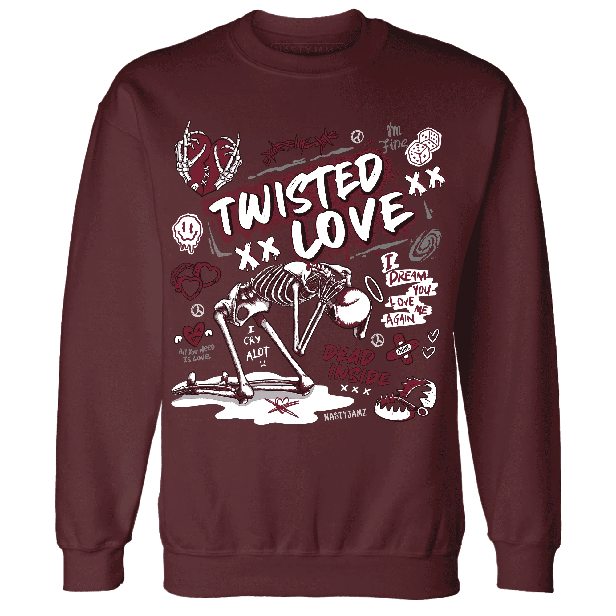 NastyJamz-High-White-Team-Red-1s-Sweatshirt-Match-Twisted-Love