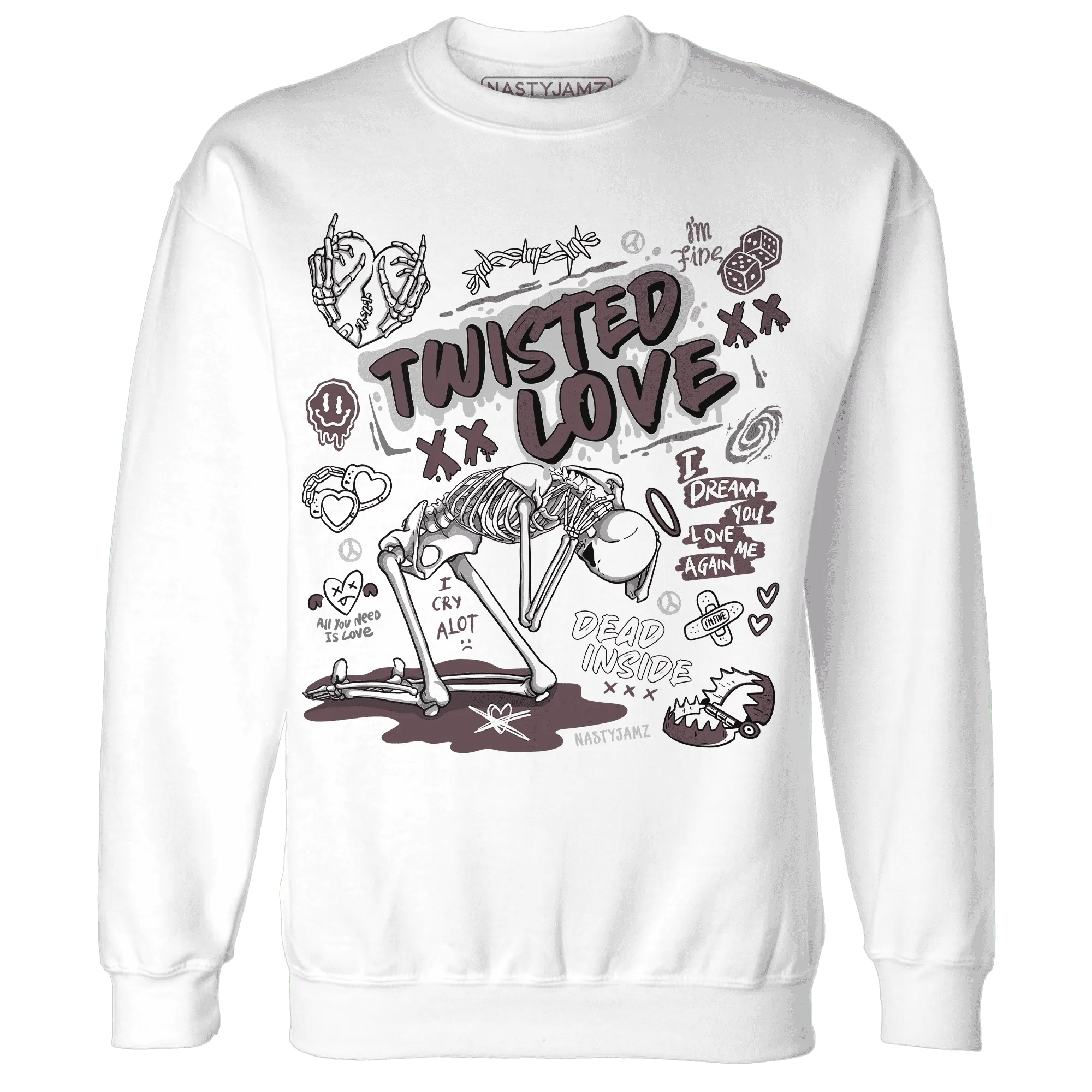 NastyJamz-Burgundy-Crush-3s-Sweatshirt-Match-Twisted-Love