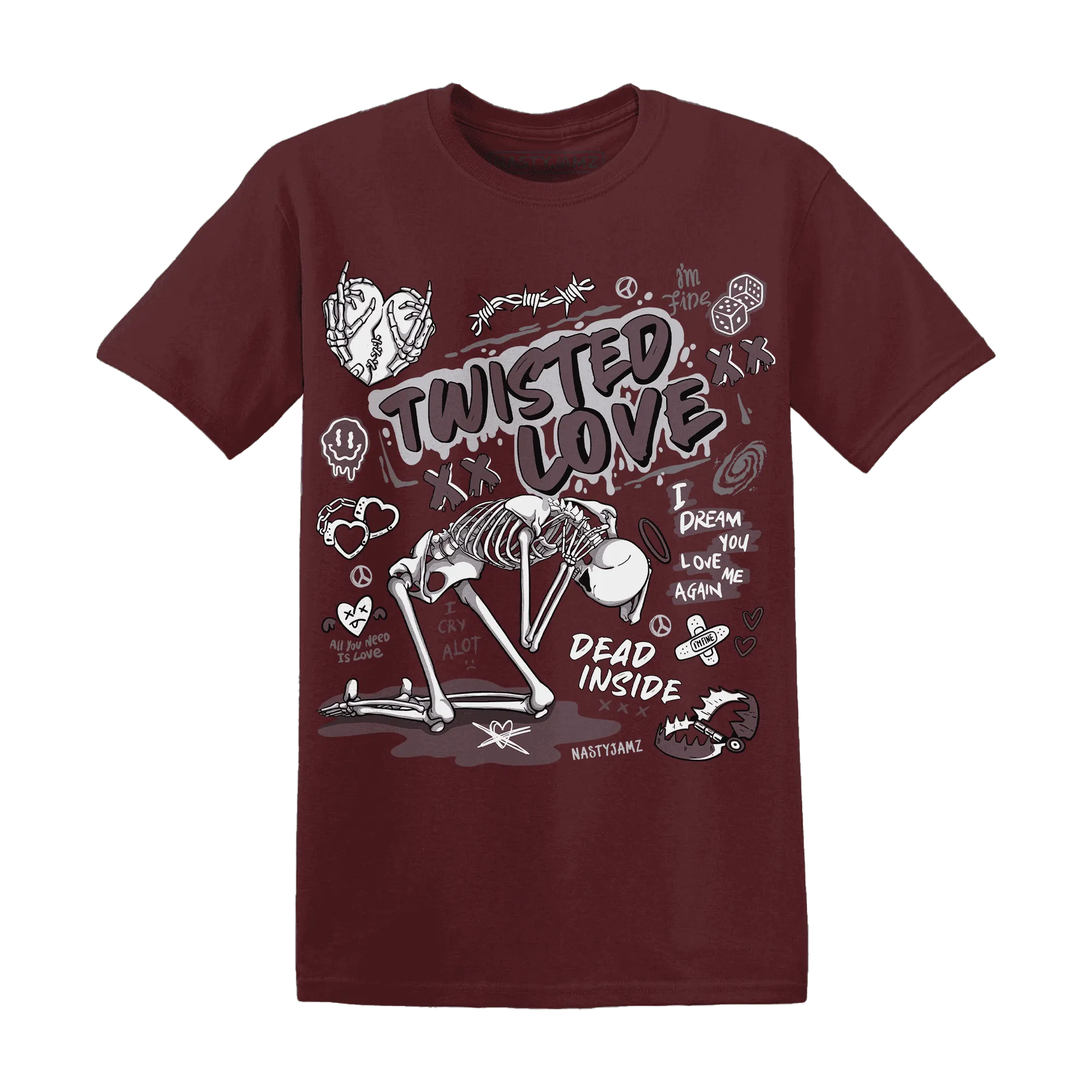 NastyJamz-Burgundy-Crush-3s-T-Shirt-Match-Twisted-Love