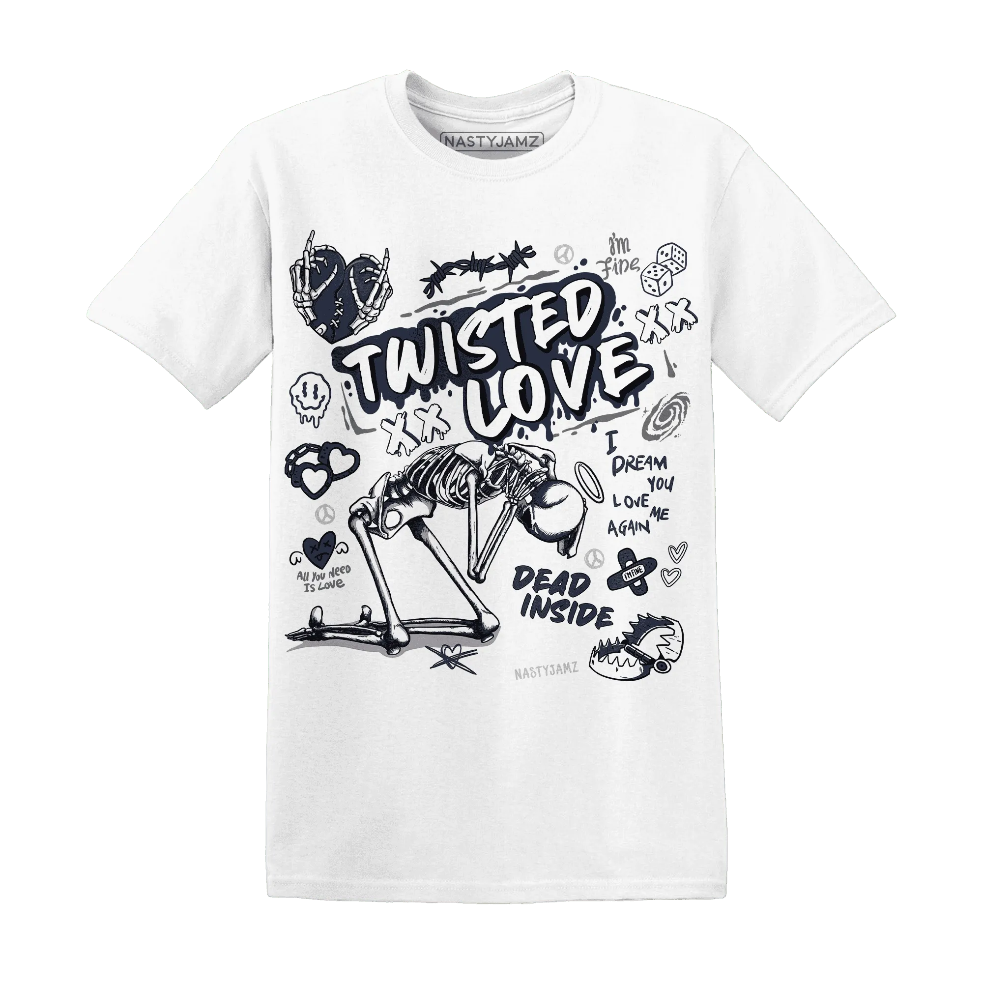NastyJamz-White-Navy-6s-T-Shirt-Match-Twisted-Love