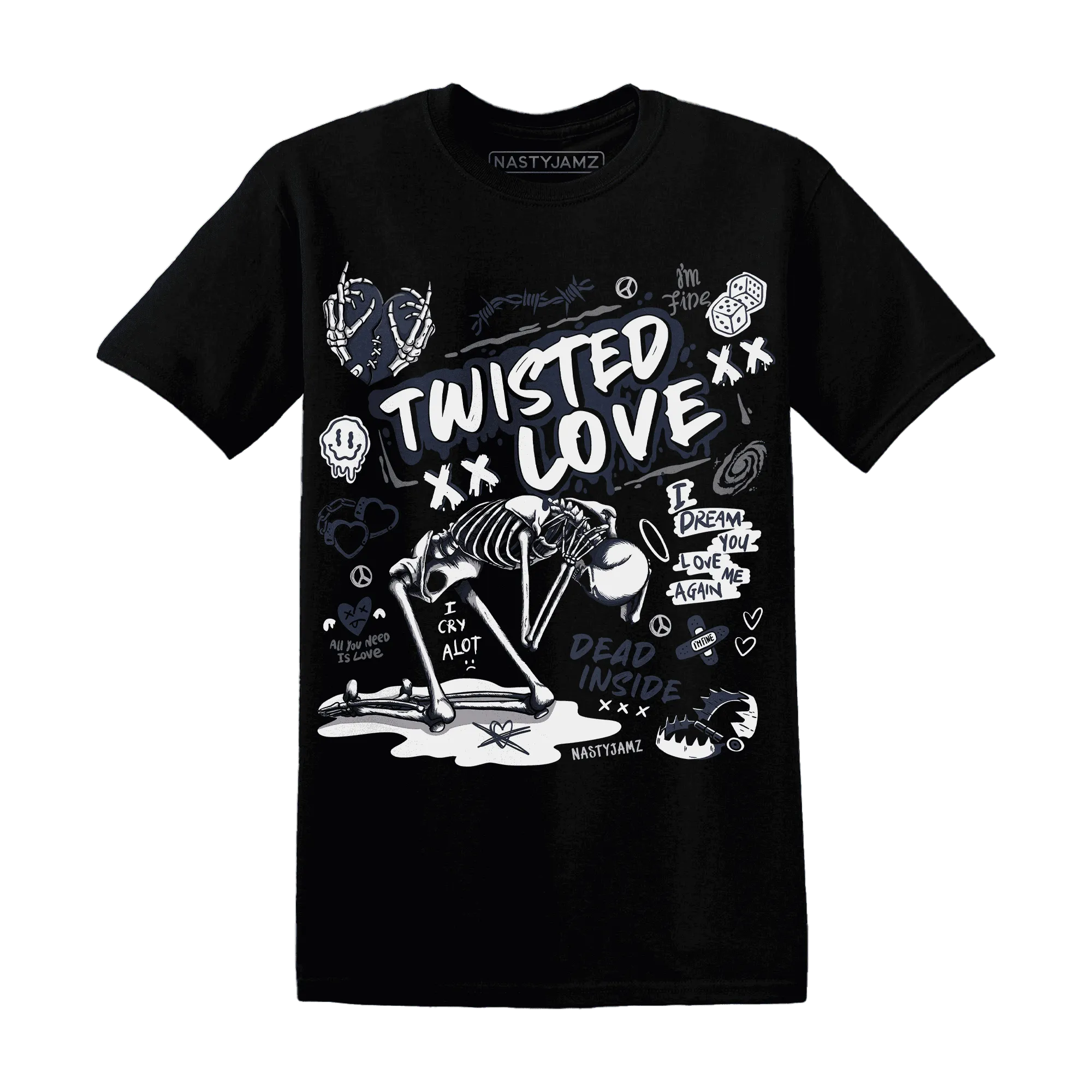 NastyJamz-White-Navy-6s-T-Shirt-Match-Twisted-Love