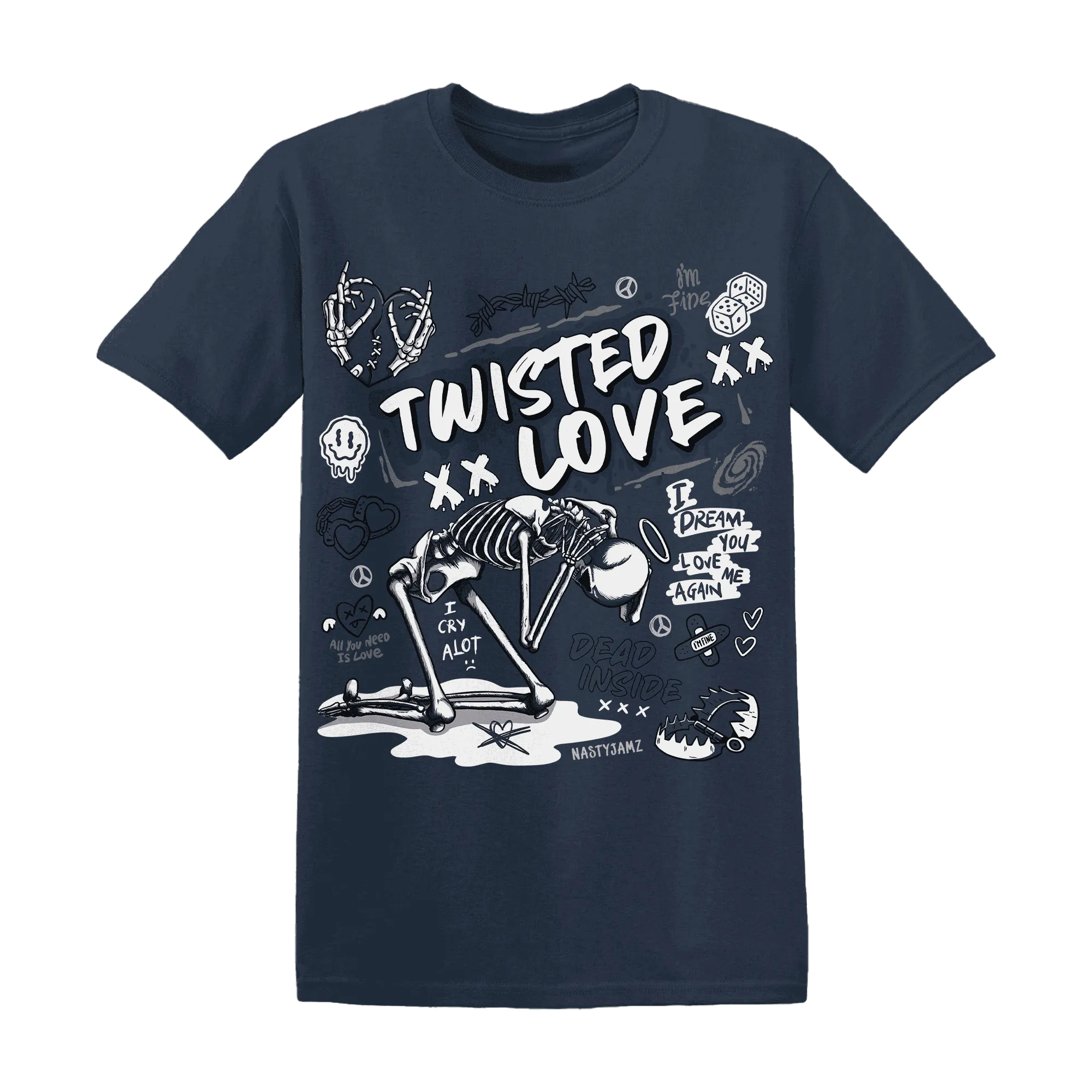 NastyJamz-White-Navy-6s-T-Shirt-Match-Twisted-Love