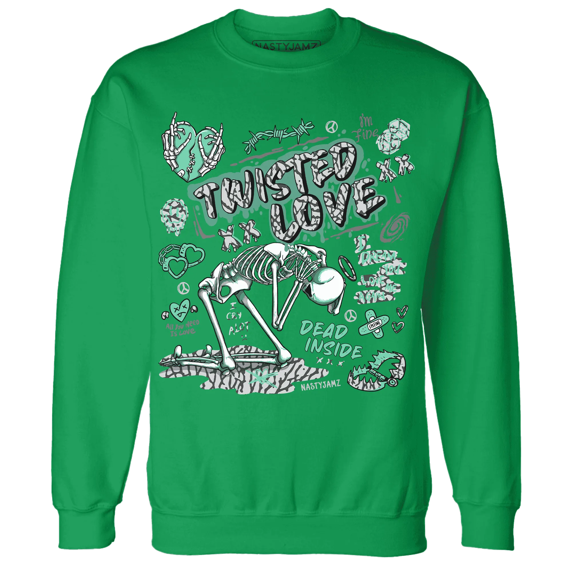 NastyJamz-Green-Glow-3s-Sweatshirt-Match-Twisted-Love
