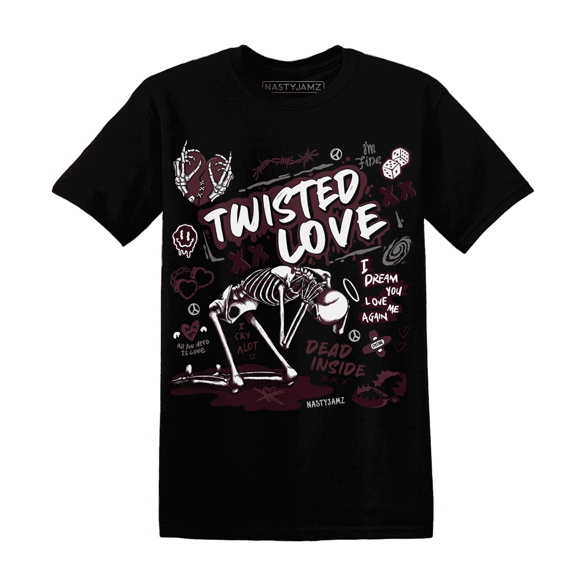 NastyJamz-VaporMax-Night-Maron-Burgundy-T-Shirt-Match-Twisted-Love